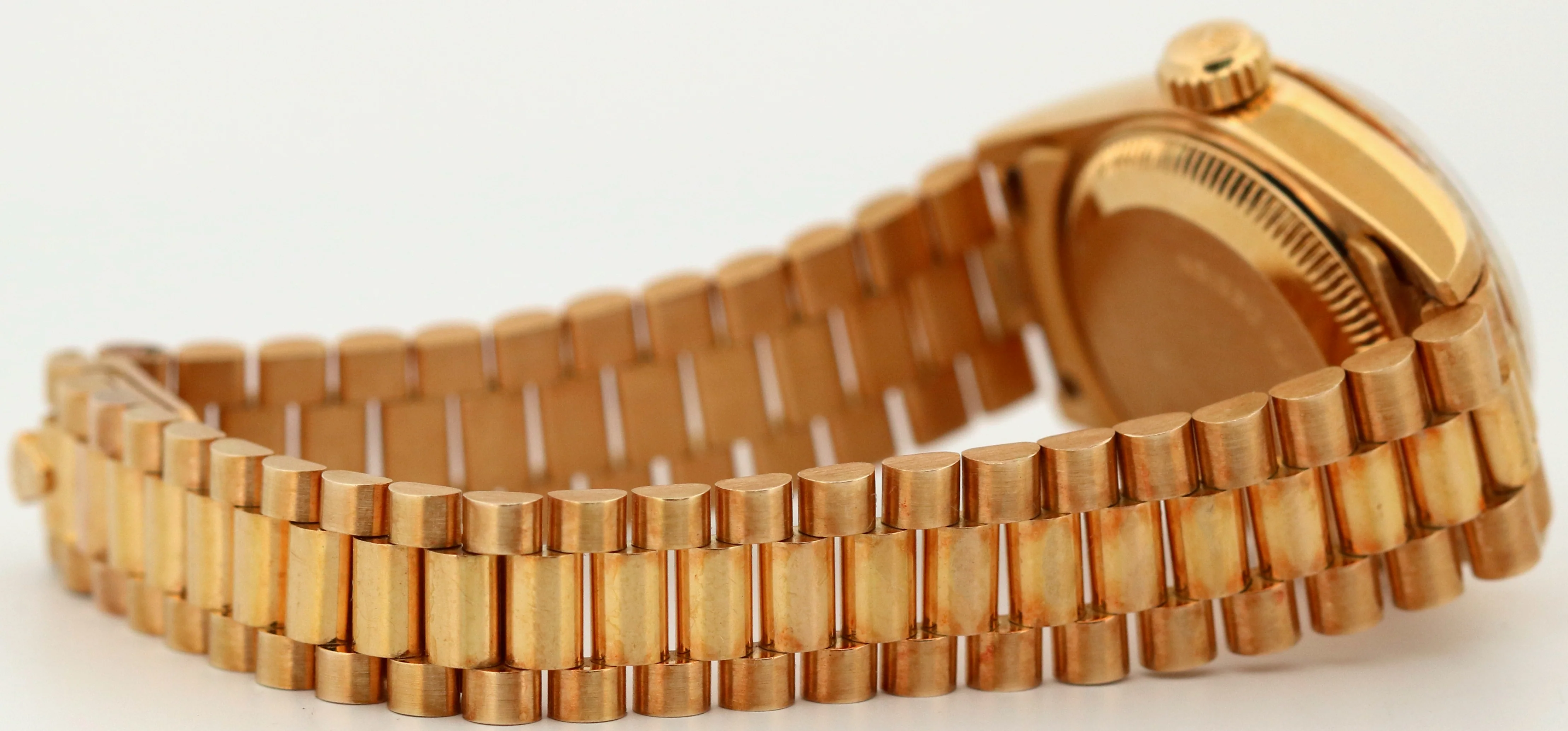 UNPOLISHED Ladies Rolex DateJust President 26mm CHAMPAGNE TAPESTRY 18K 69178 - Image 8