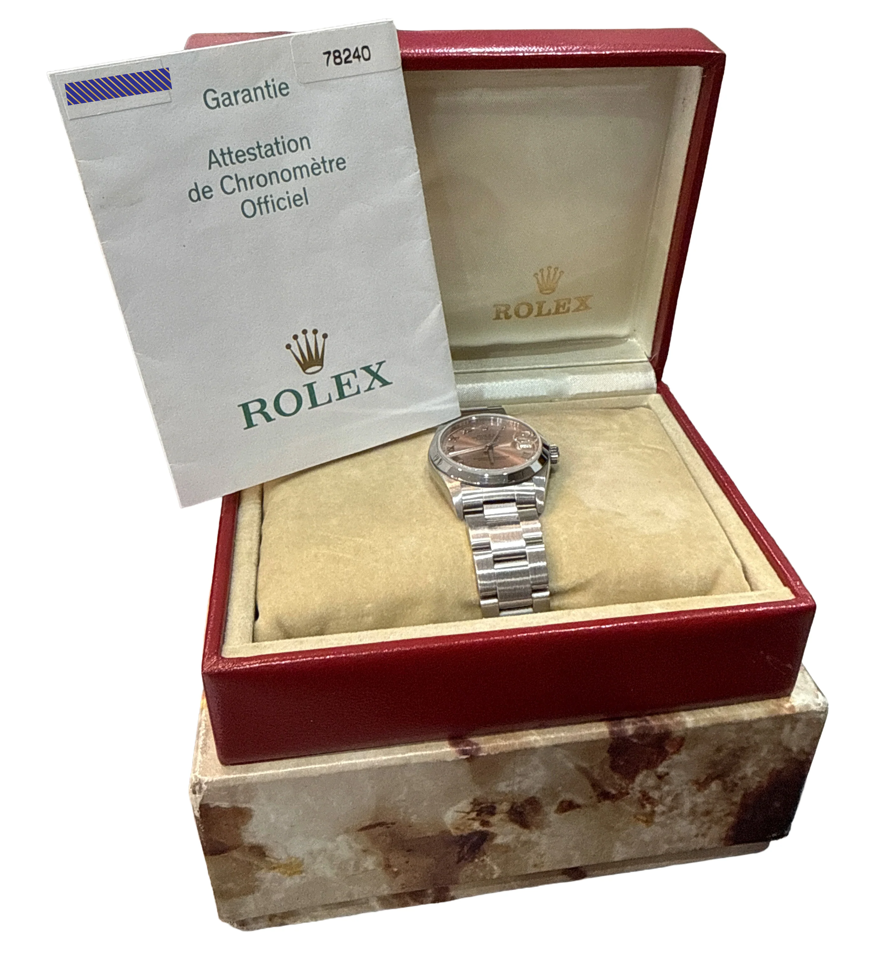 UNPOLISHED PAPERS Ladies Rolex DateJust SALMON ROMAN 31mm Steel Oyster 78240 BOX - Image 2