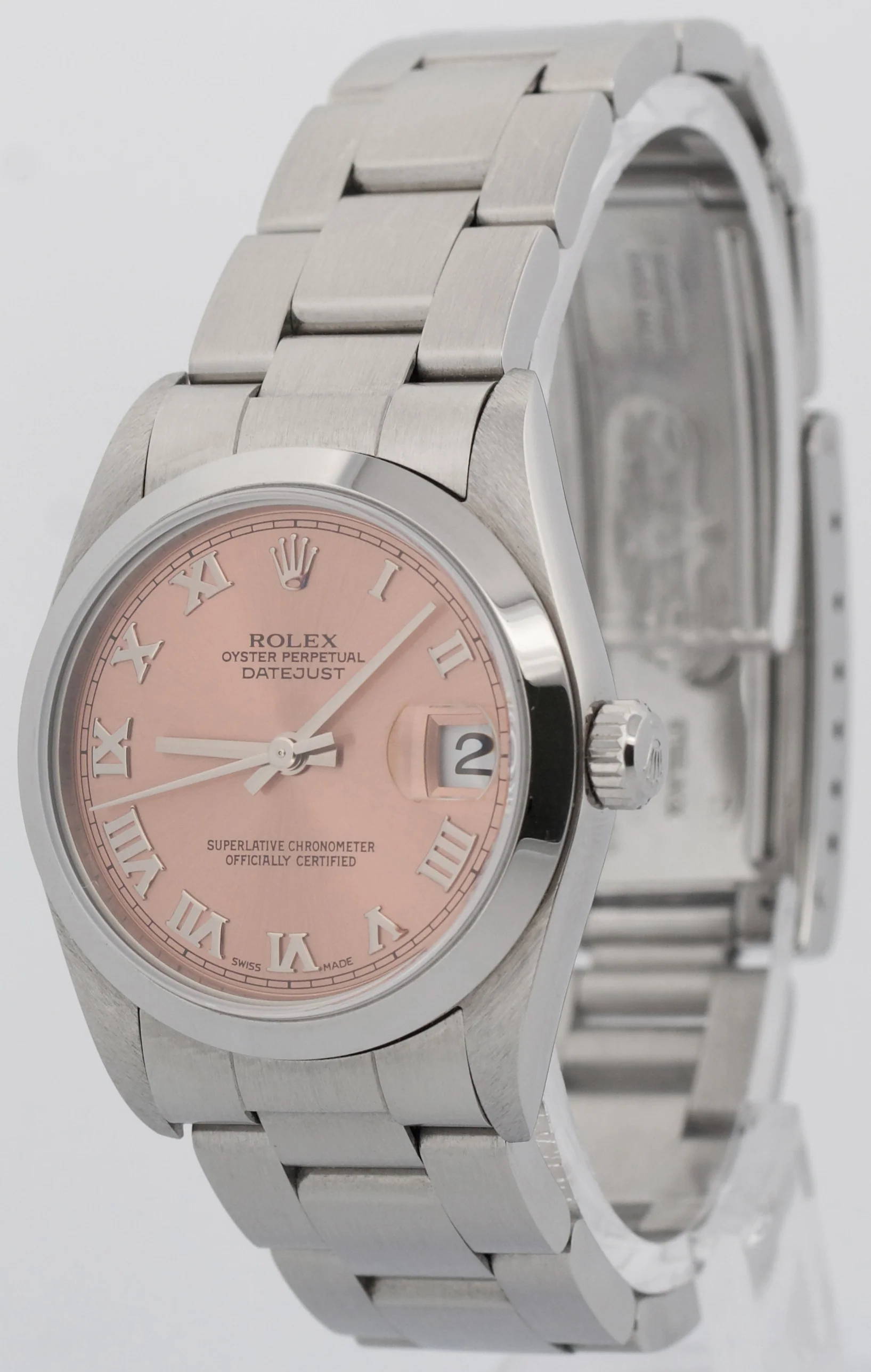 UNPOLISHED PAPERS Ladies Rolex DateJust SALMON ROMAN 31mm Steel Oyster 78240 BOX - Image 3
