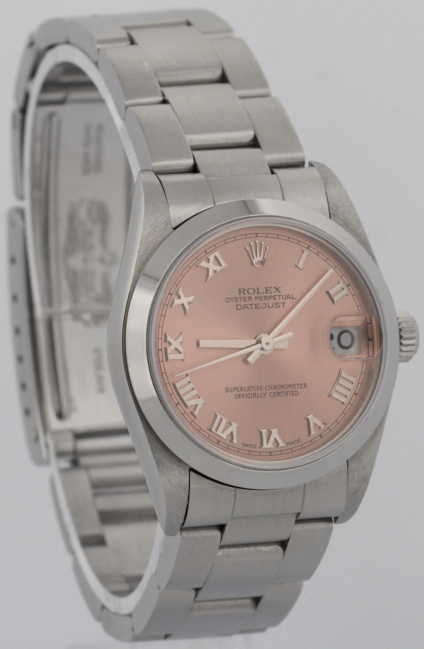 UNPOLISHED PAPERS Ladies Rolex DateJust SALMON ROMAN 31mm Steel Oyster 78240 BOX - Image 4