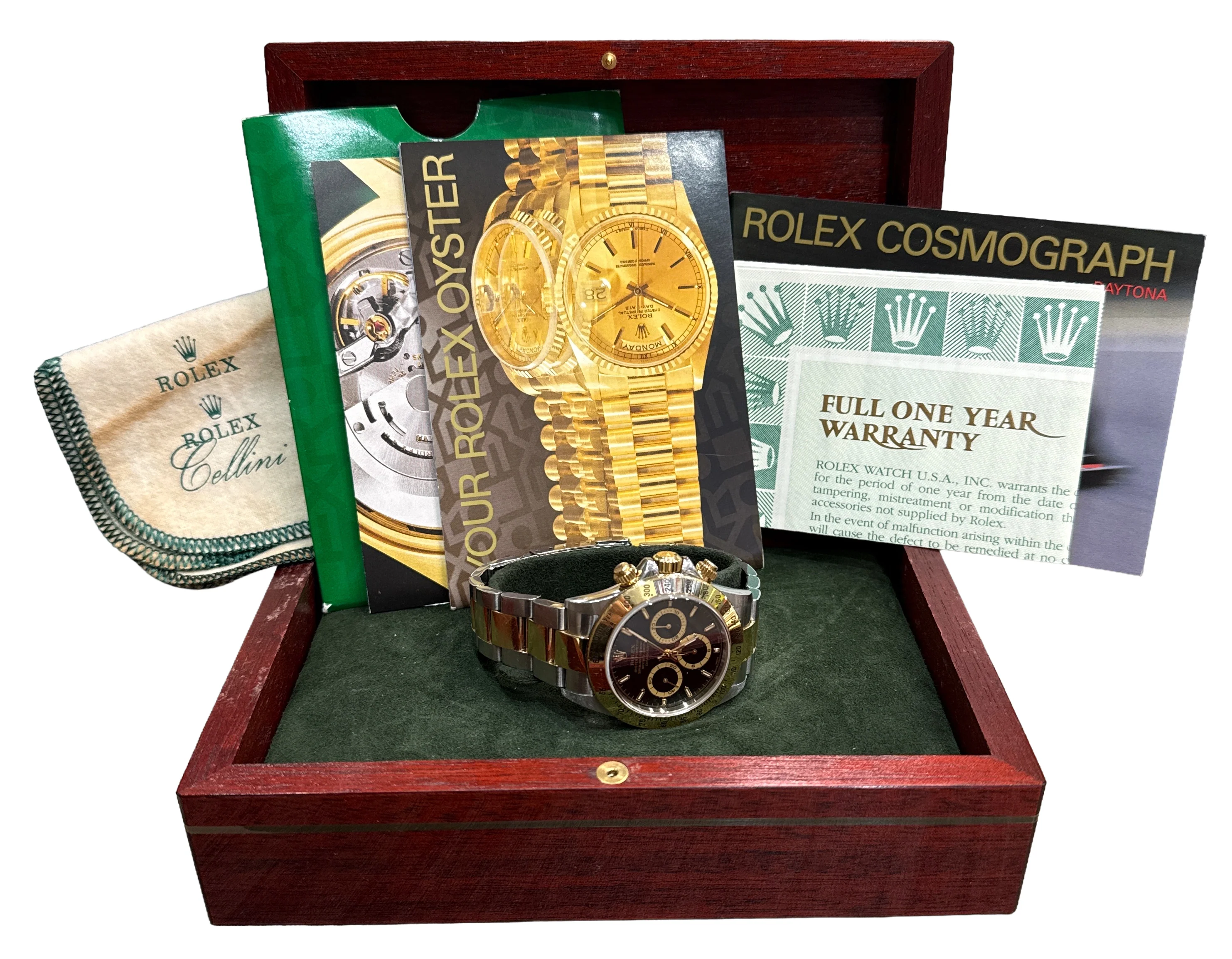 UNPOLISHED PAPERS Rolex Daytona Cosmograph BLACK 18K Gold Steel ZENITH 16523 BOX - Image 2