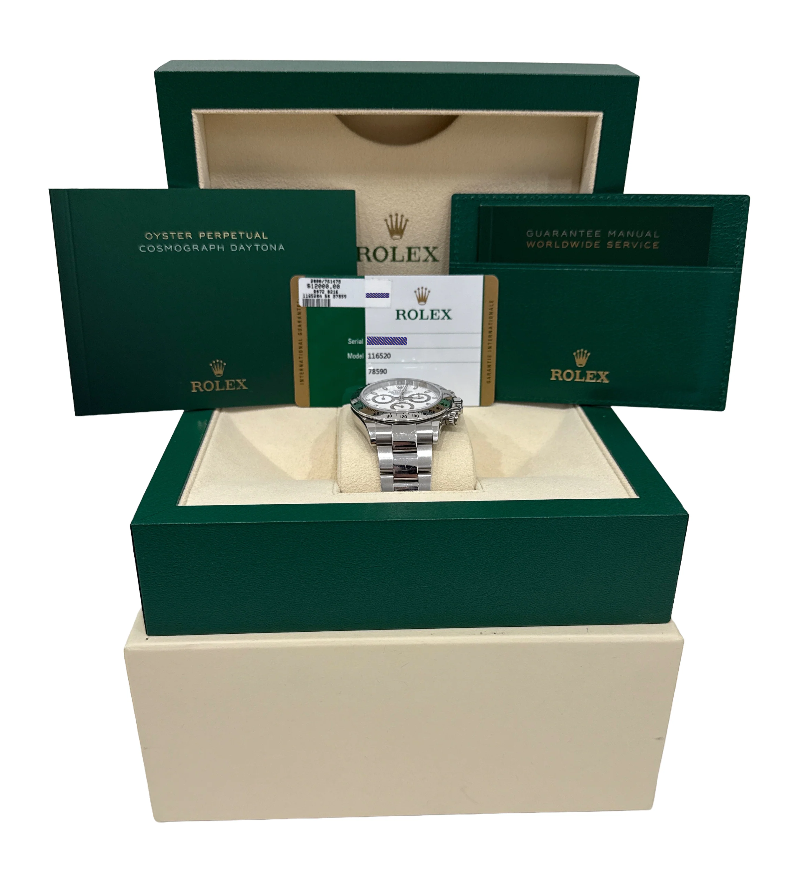 UNPOLISHED PAPERS Rolex Daytona Cosmograph PANDA White BLUE LUME 40mm 116520 BOX - Image 2
