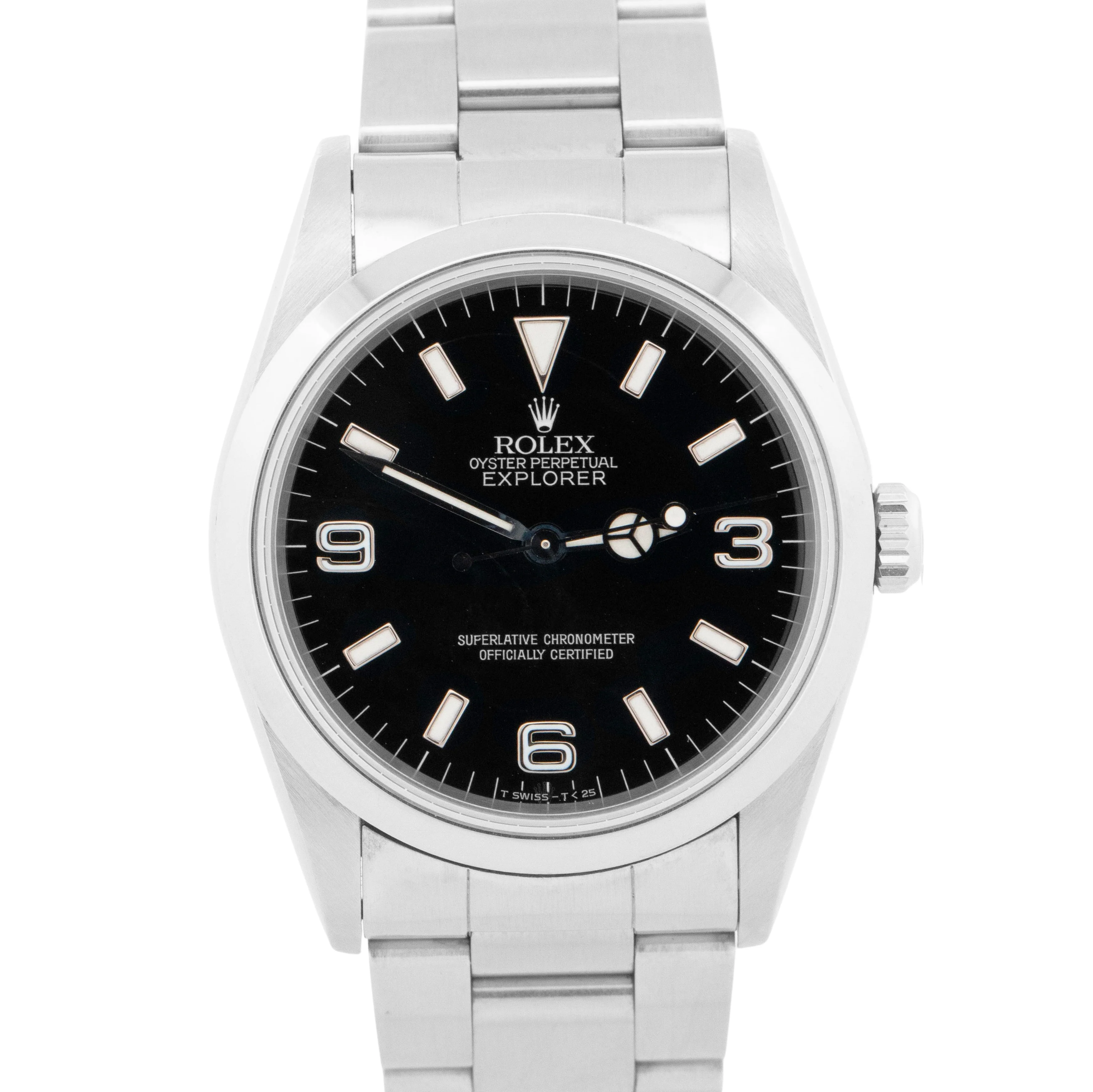 UNPOLISHED PAPERS Rolex Explorer I 36mm NO-HOLES Oyster 14270 Steel Watch BOX