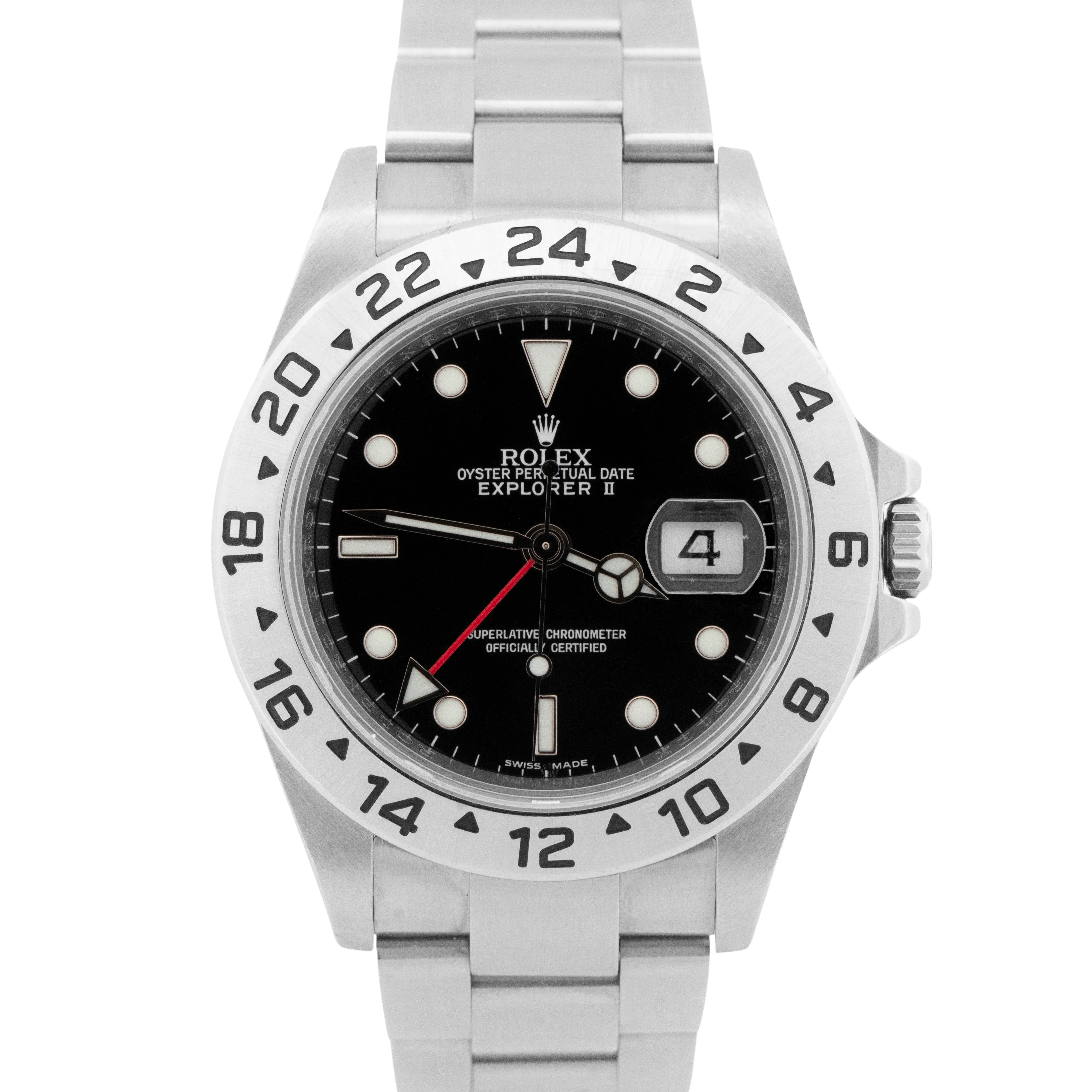 UNPOLISHED 2013 PAPERS Rolex Explorer II 3186 40mm RANDOM SERIAL BLACK 16570 BOX