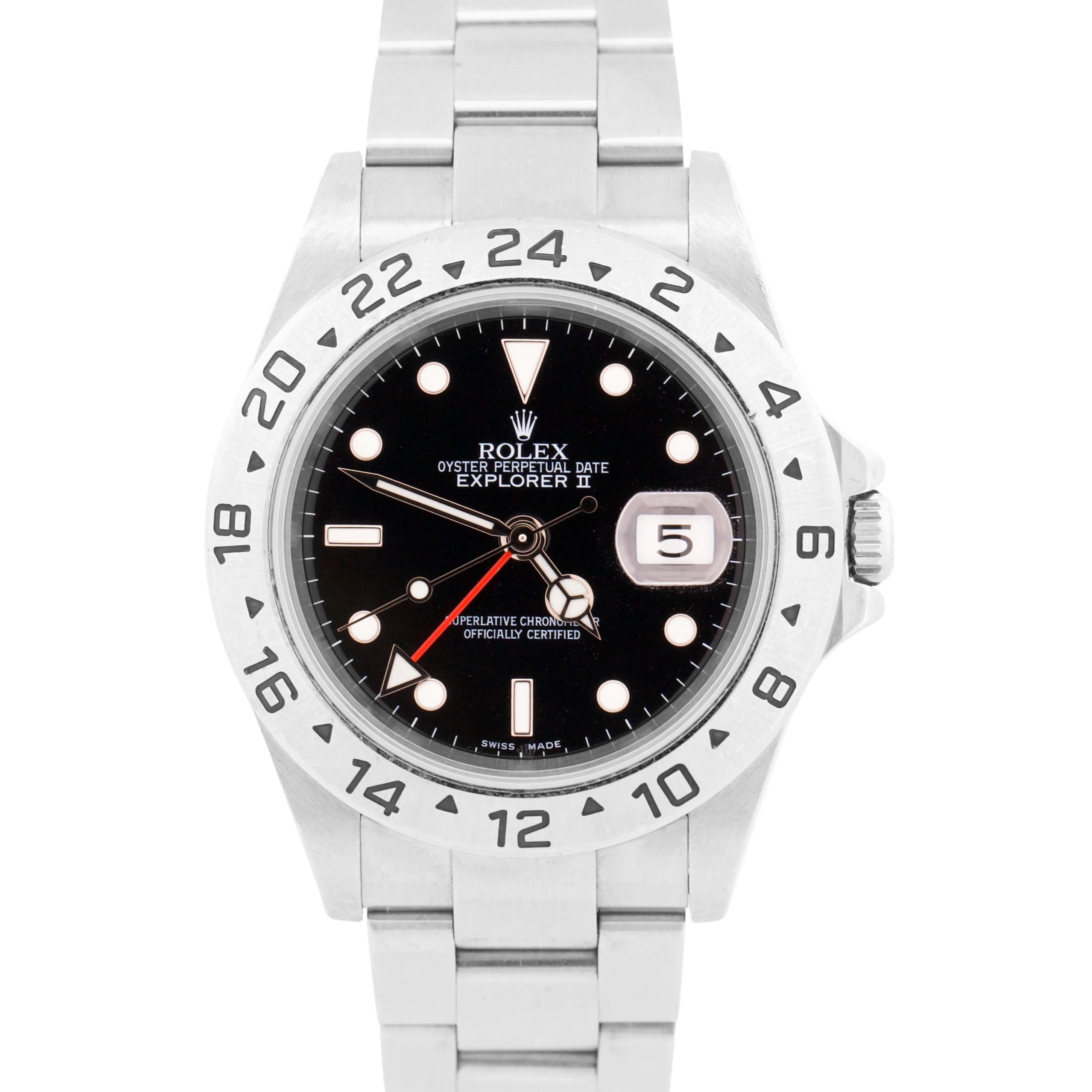 UNPOLISHED PAPERS Rolex Explorer II 40mm BLACK Steel GMT Date Watch 16570 BOX