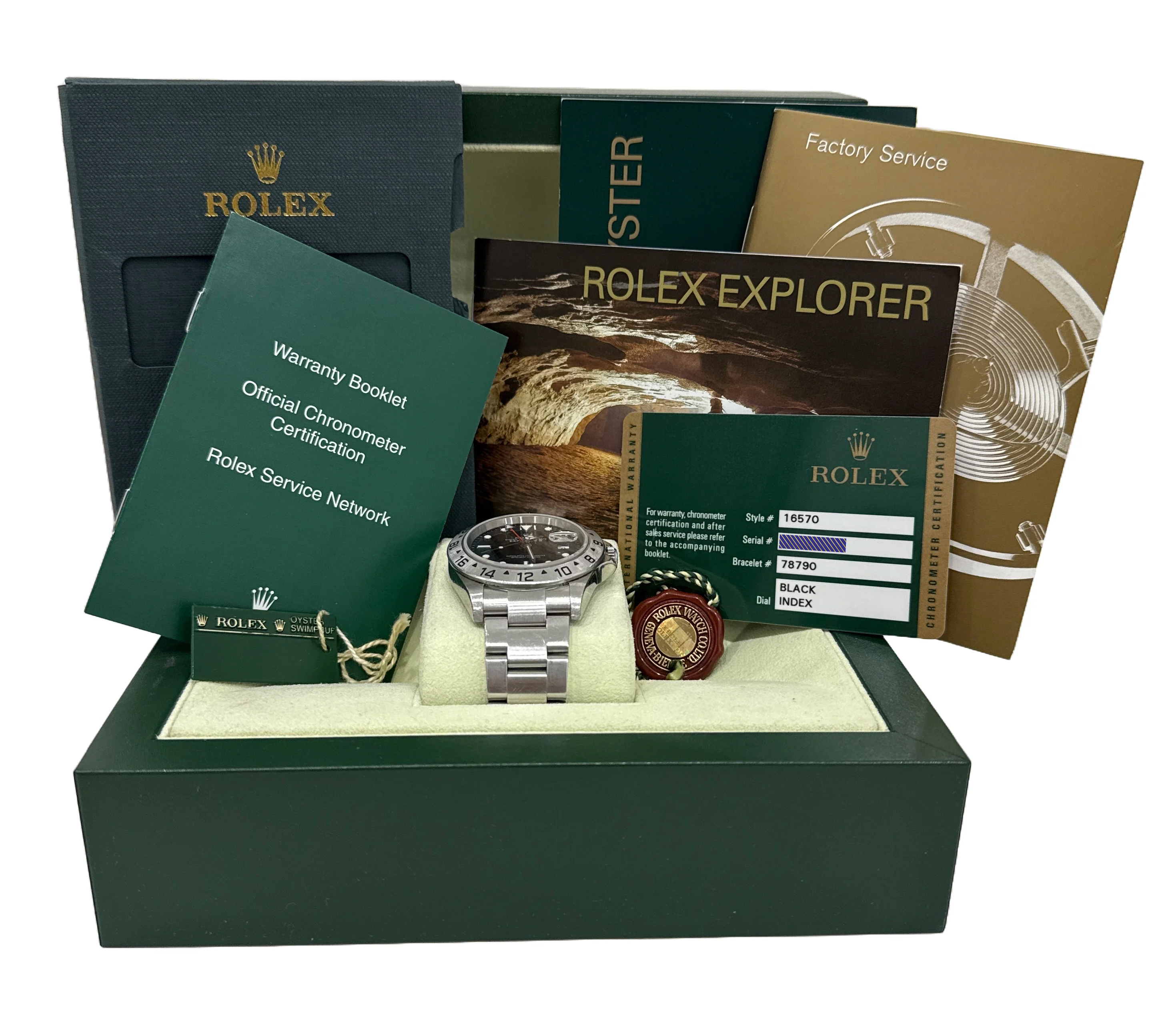 UNPOLISHED PAPERS Rolex Explorer II 40mm BLACK Steel GMT Date Watch 16570 BOX - Image 2