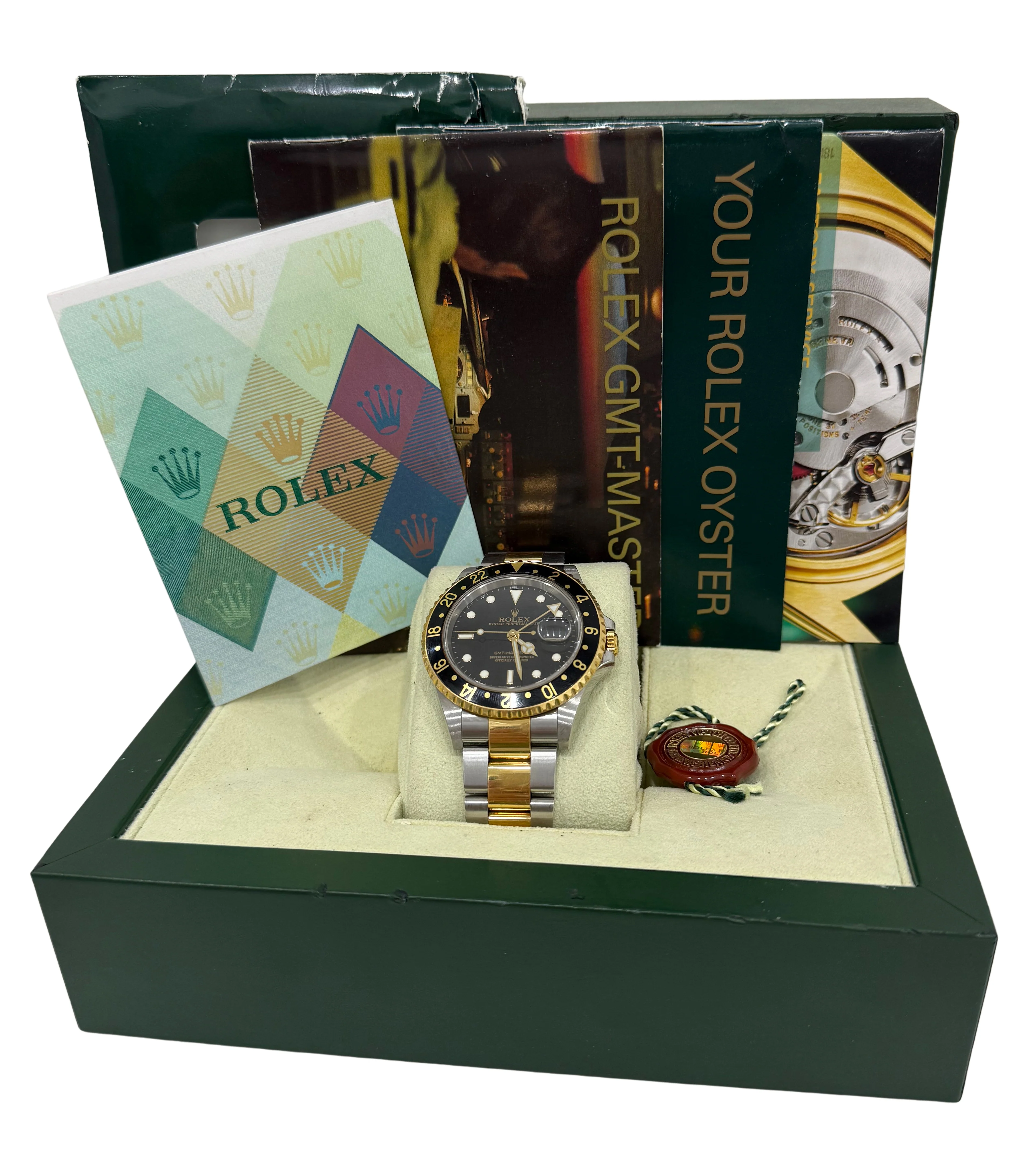 UNPOLISHED PAPERS Rolex GMT-Master II BLACK 18K Gold Steel OYSTER 40mm 16713 BOX - Image 2