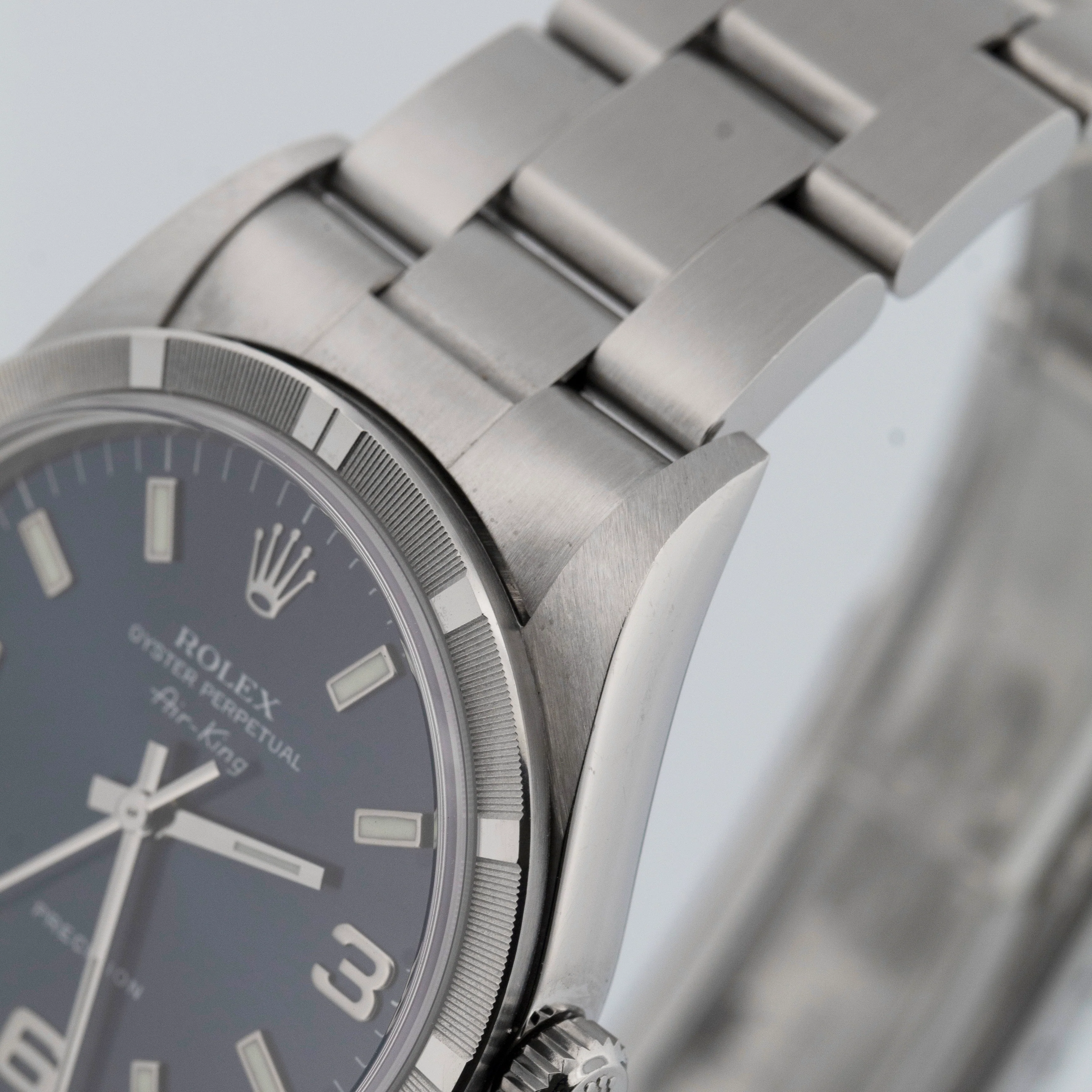 UNPOLISHED PAPERS Rolex Oyster Perpetual Air-King Blue 14010 Steel 34mm BOX - Image 10