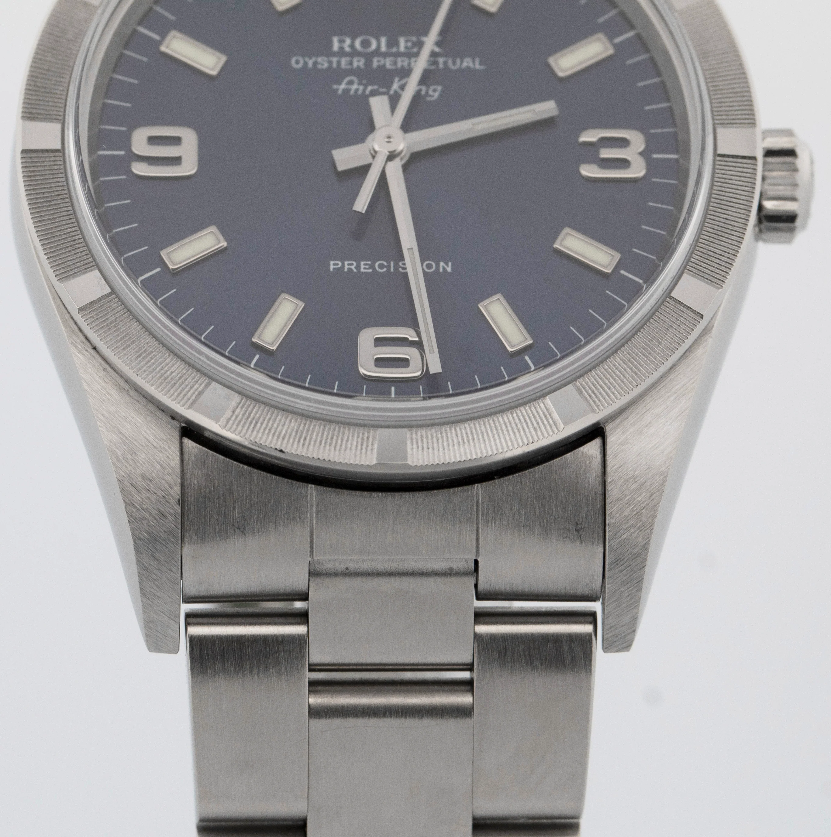 UNPOLISHED PAPERS Rolex Oyster Perpetual Air-King Blue 14010 Steel 34mm BOX - Image 8