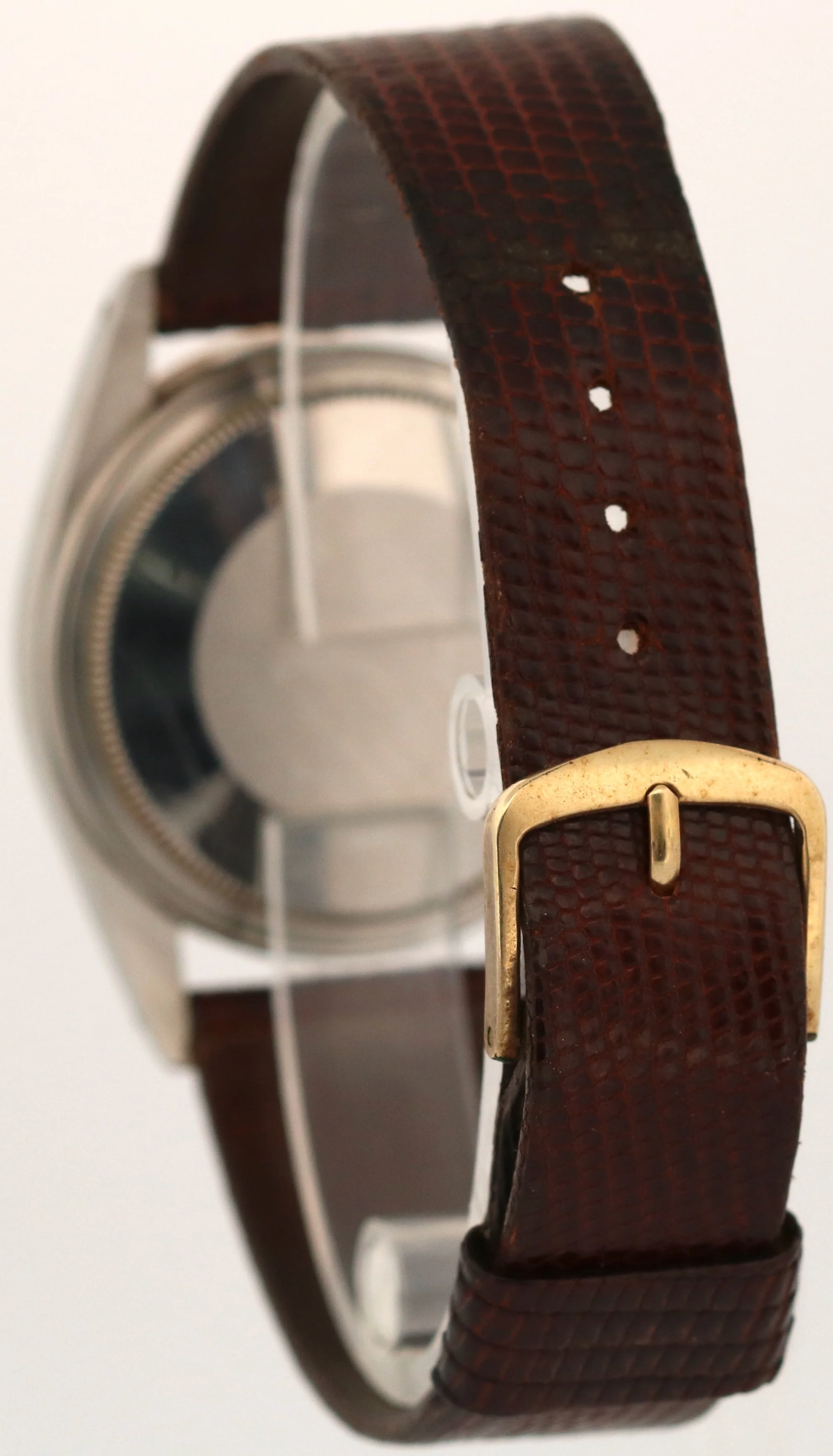 UNPOLISHED Rolex DateJust 36mm CHAMPAGNE 18K Gold Steel Fluted Leather 16013 - Image 6