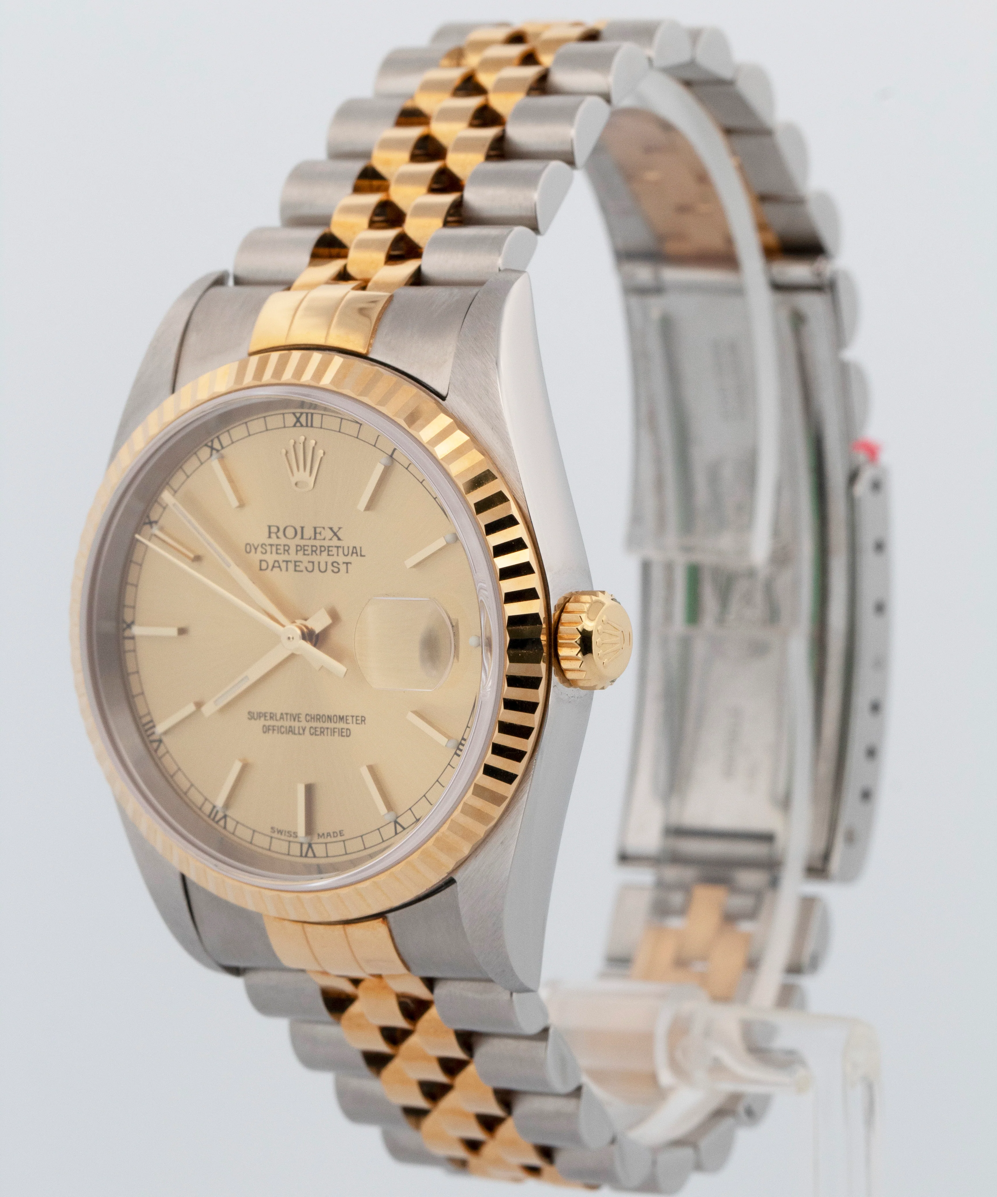 UNPOLISHED Rolex DateJust 36mm Champagne Jubilee 18K Gold JUBILEE 16233 Watch - Image 2