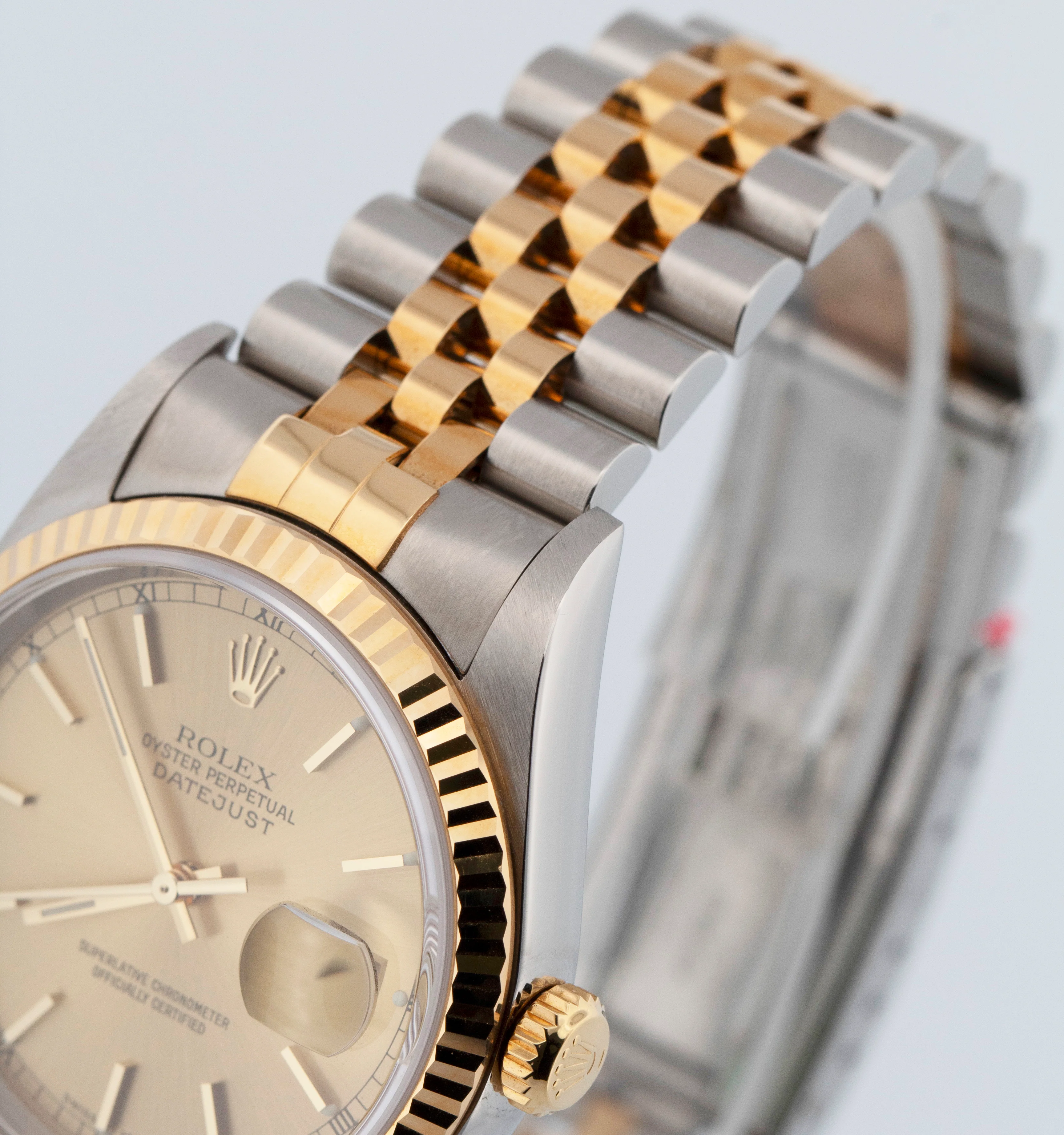 UNPOLISHED Rolex DateJust 36mm Champagne Jubilee 18K Gold JUBILEE 16233 Watch - Image 7
