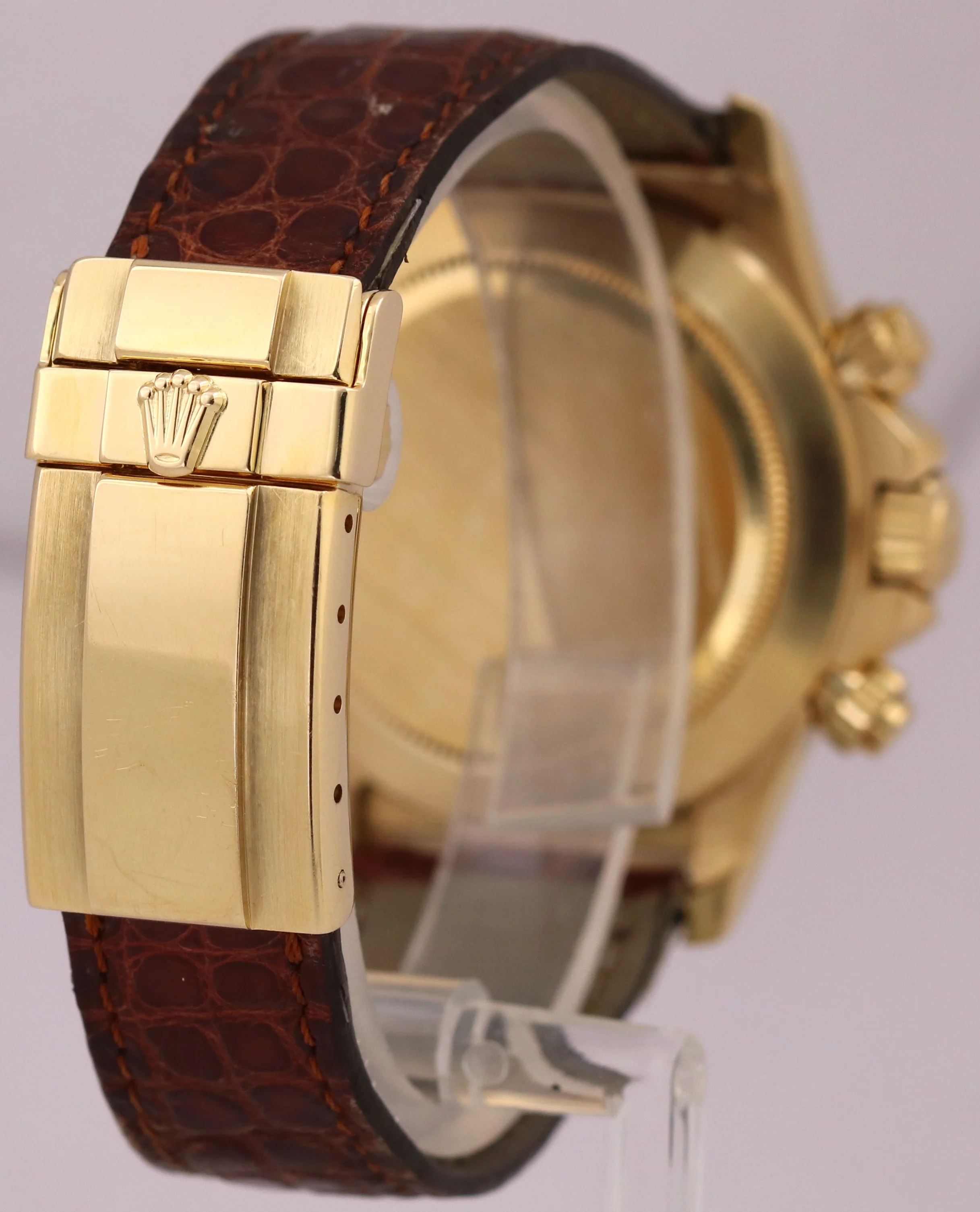 UNPOLISHED Rolex Daytona Cosmograph INVERTED 6 White 18K Yellow Gold 16518 Watch - Image 6
