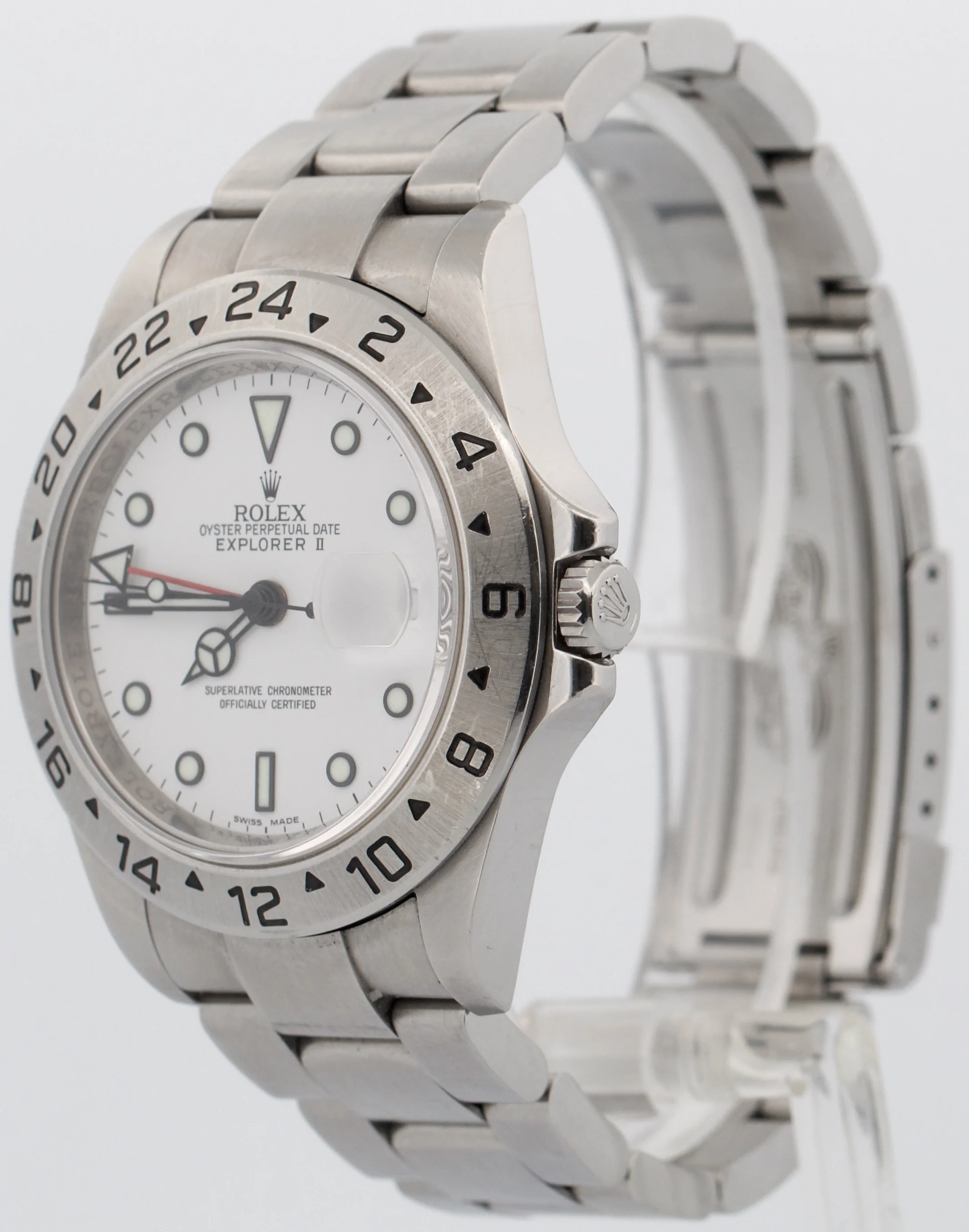 UNPOLISHED Rolex Explorer II 40mm WHITE 3168 Steel No-Holes REHAUT 16570 Watch - Image 3