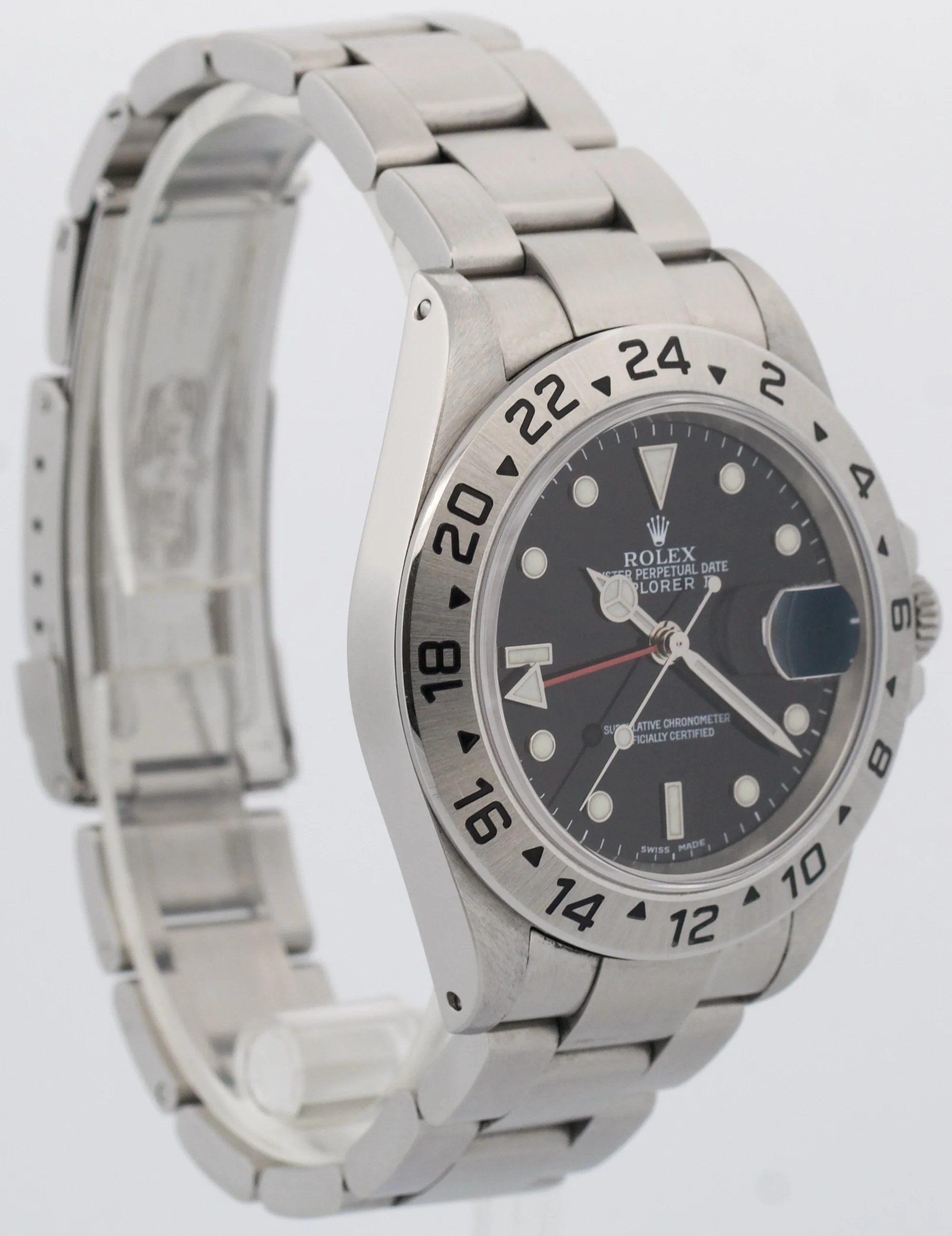 UNPOLISHED Rolex Explorer II BLACK 40mm Red GMT Stainless Steel 16570 Watch - Image 4