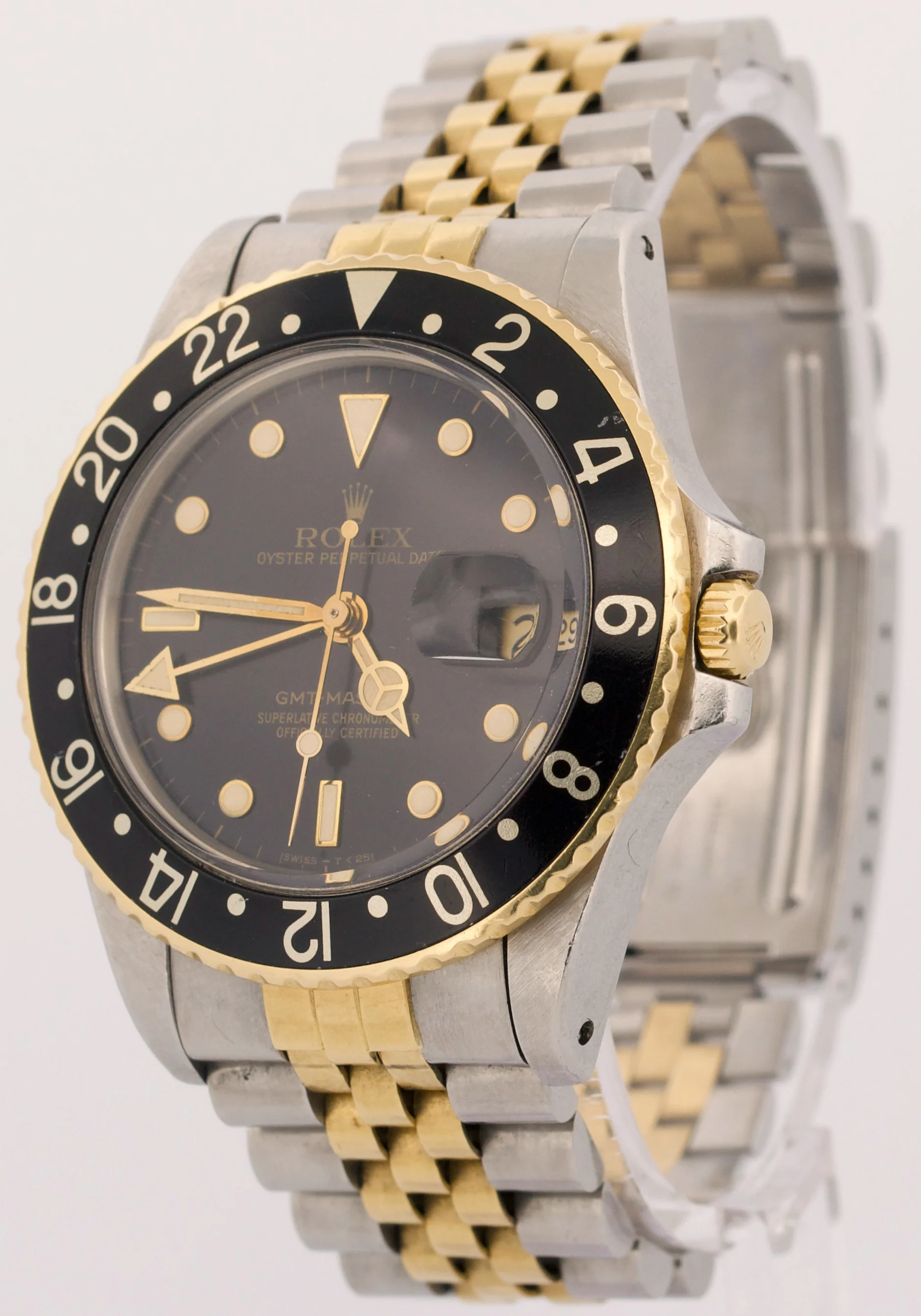 UNPOLISHED Rolex GMT-Master Black 40mm Two Tone 18K Yellow Gold JUBILEE 16753 - Image 3