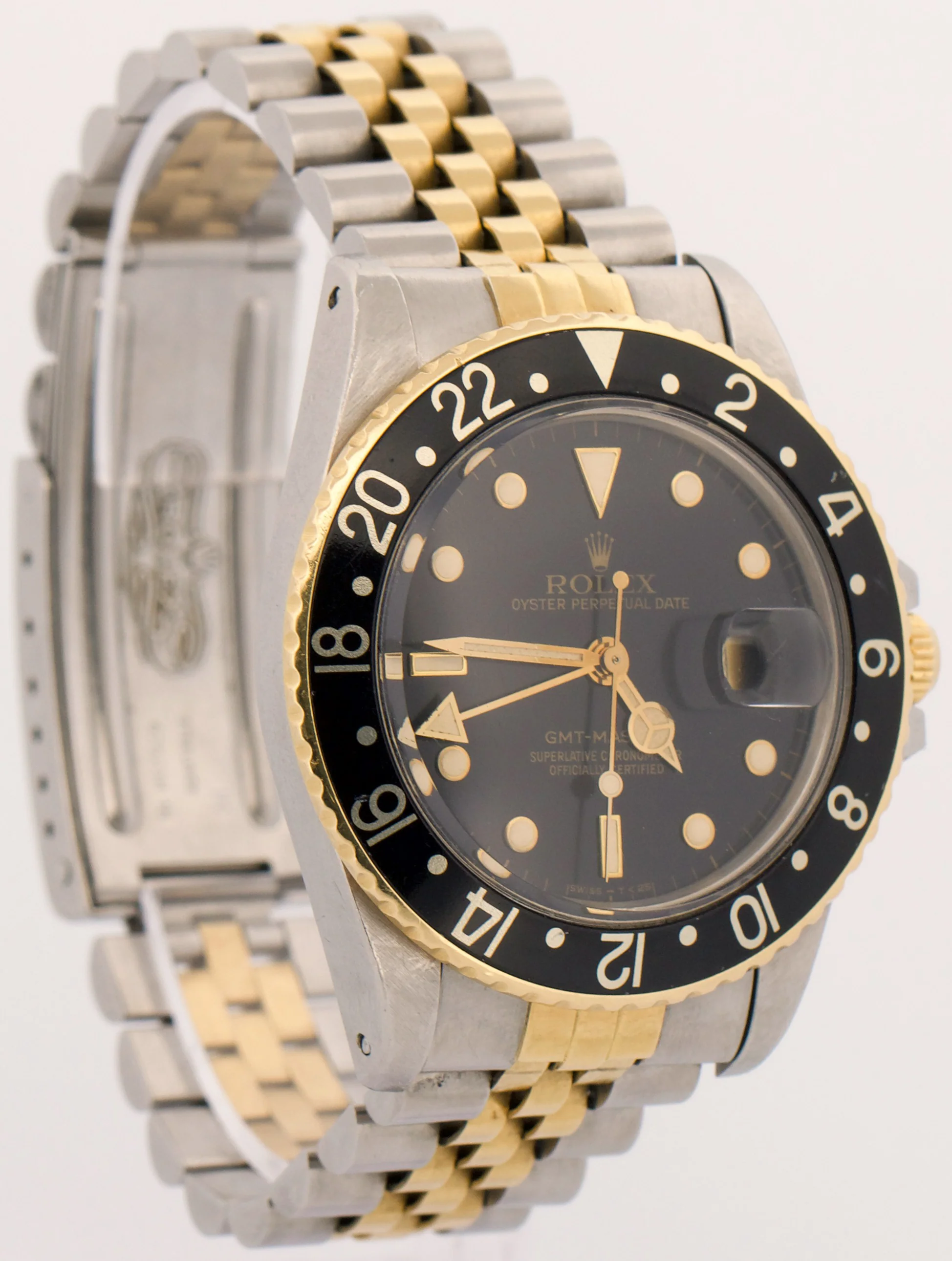 UNPOLISHED Rolex GMT-Master Black 40mm Two Tone 18K Yellow Gold JUBILEE 16753 - Image 4