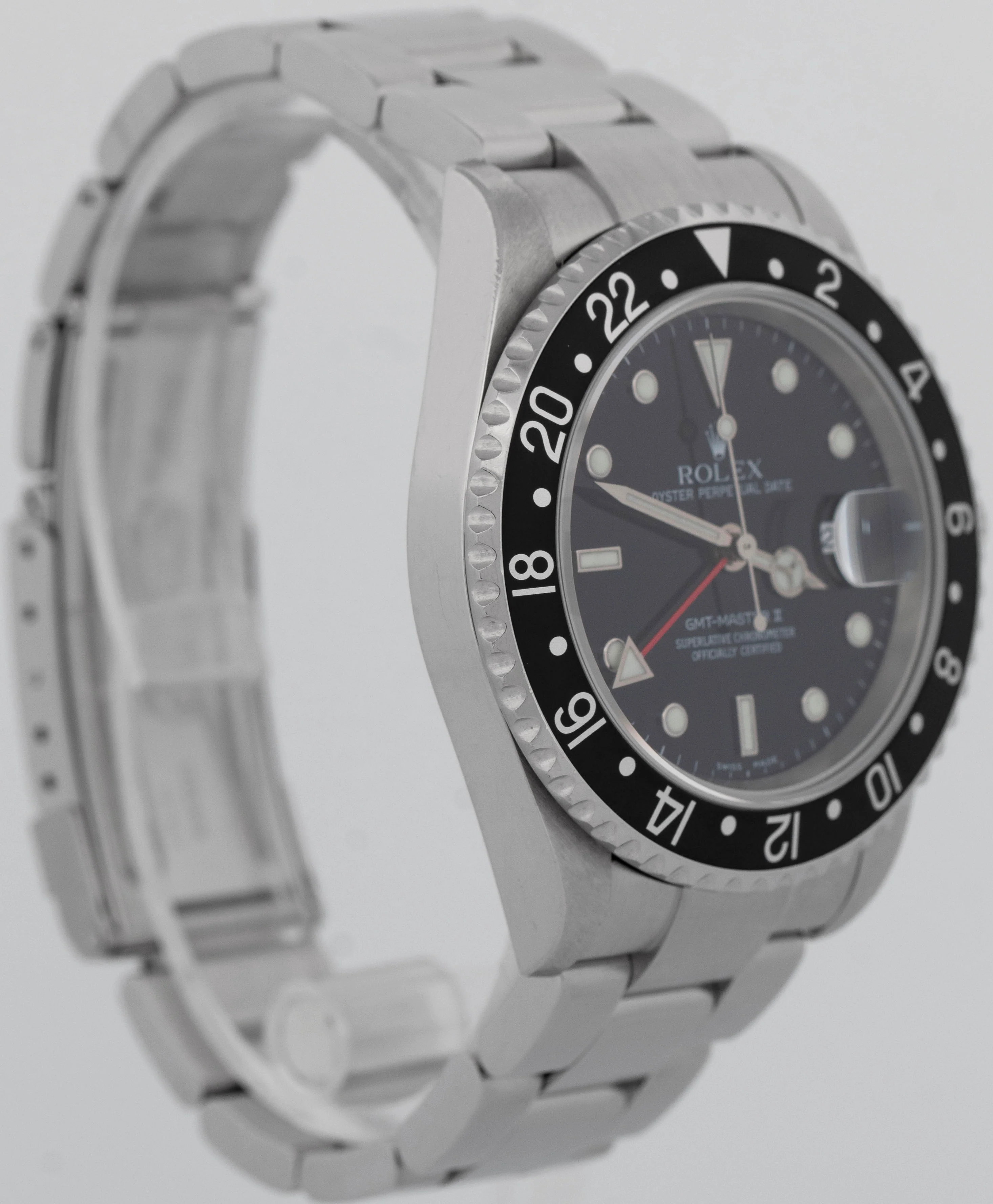 UNPOLISHED Rolex GMT-Master II 40mm Black NO-HOLES Stainless Steel Watch 16710 - Image 4
