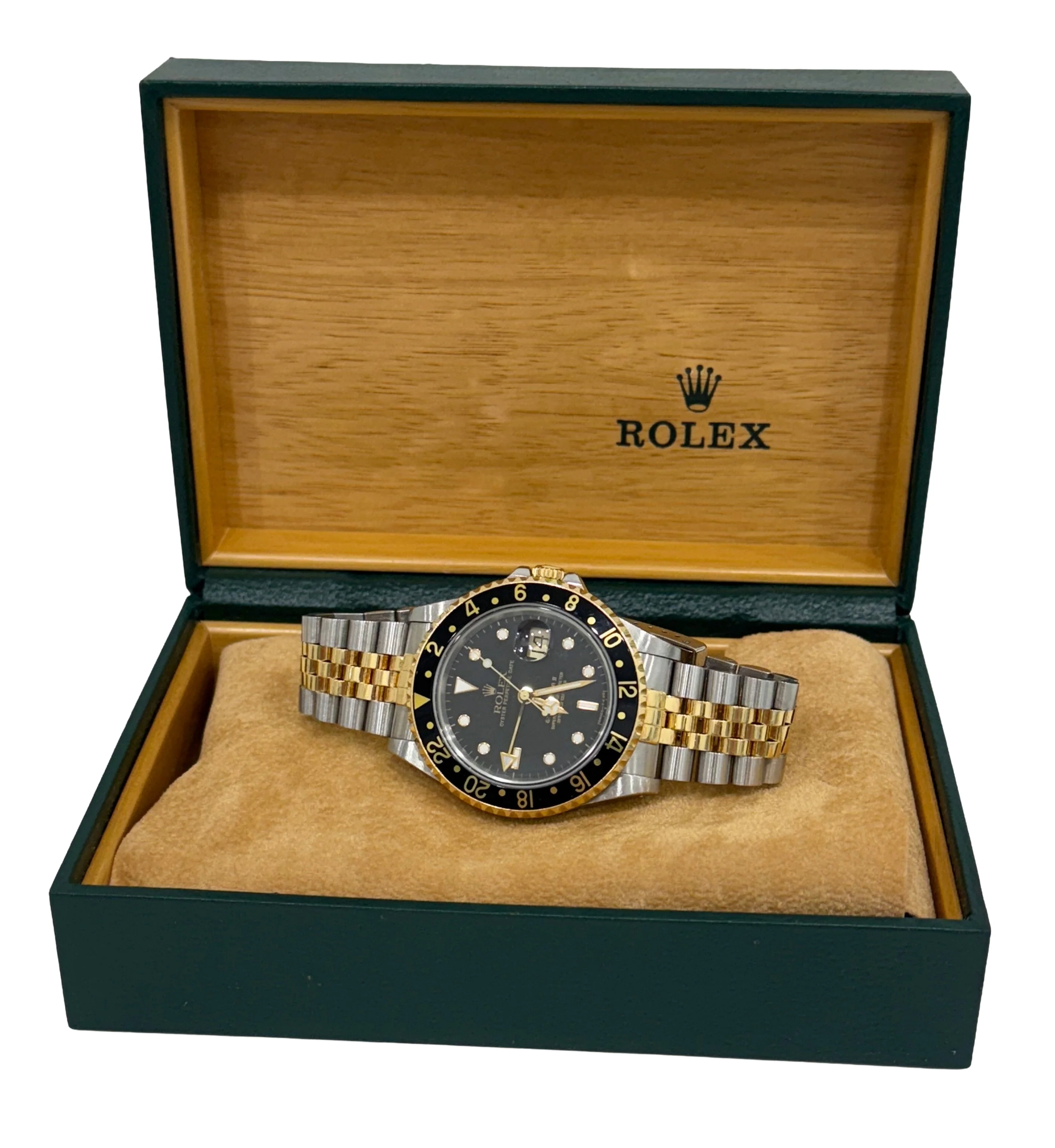 UNPOLISHED Rolex GMT-Master II BLACK 18K Gold Steel JUBILEE 40mm 16713 BOX - Image 2