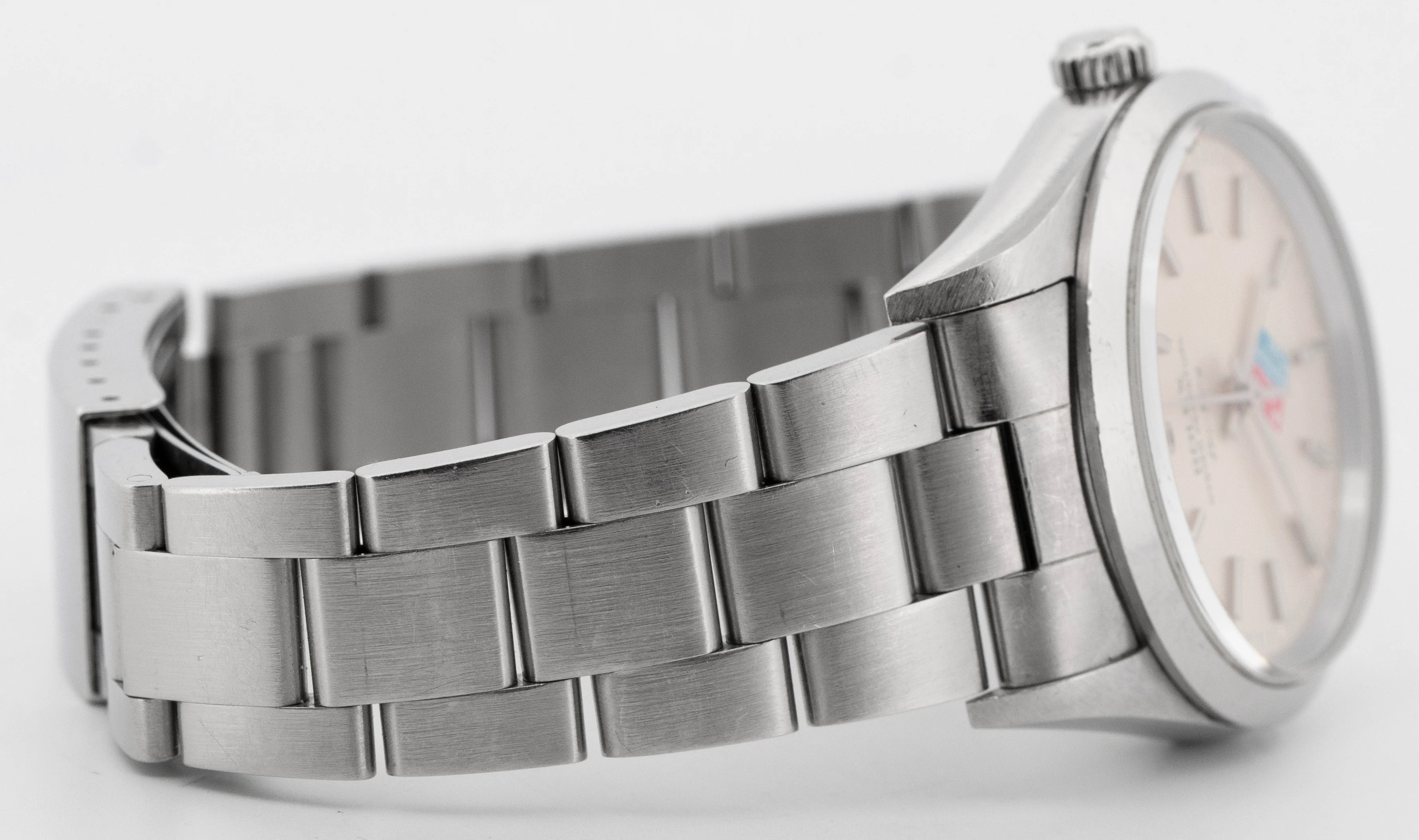 UNPOLISHED Rolex Oyster Perpetual Air-King Silver Steel DOMINOS 34mm 14000 BOX - Image 7