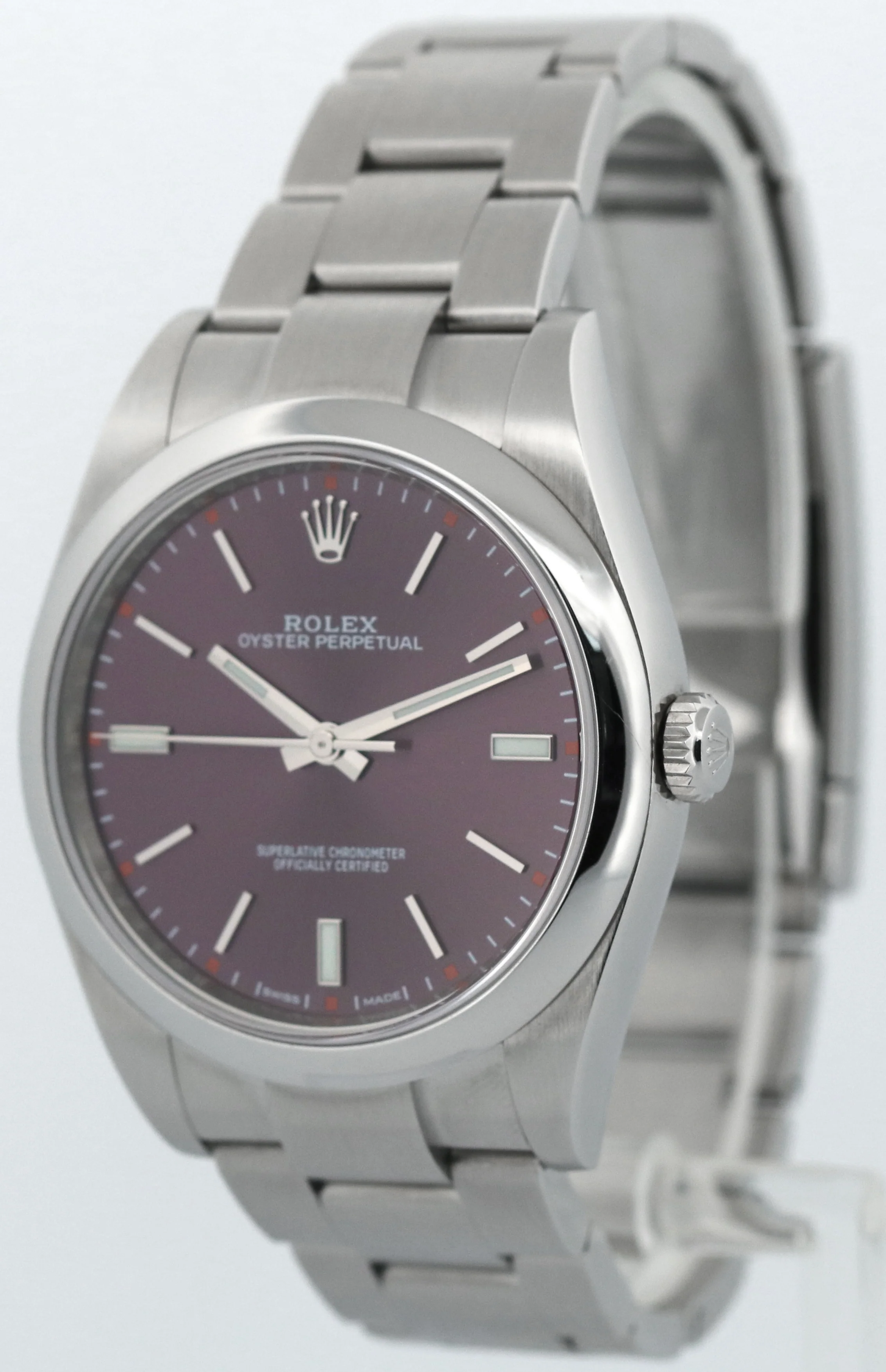UNPOLISHED Rolex Oyster Perpetual PURPLE GRAPE 39mm Stainless Steel 114300 BOX - Image 3