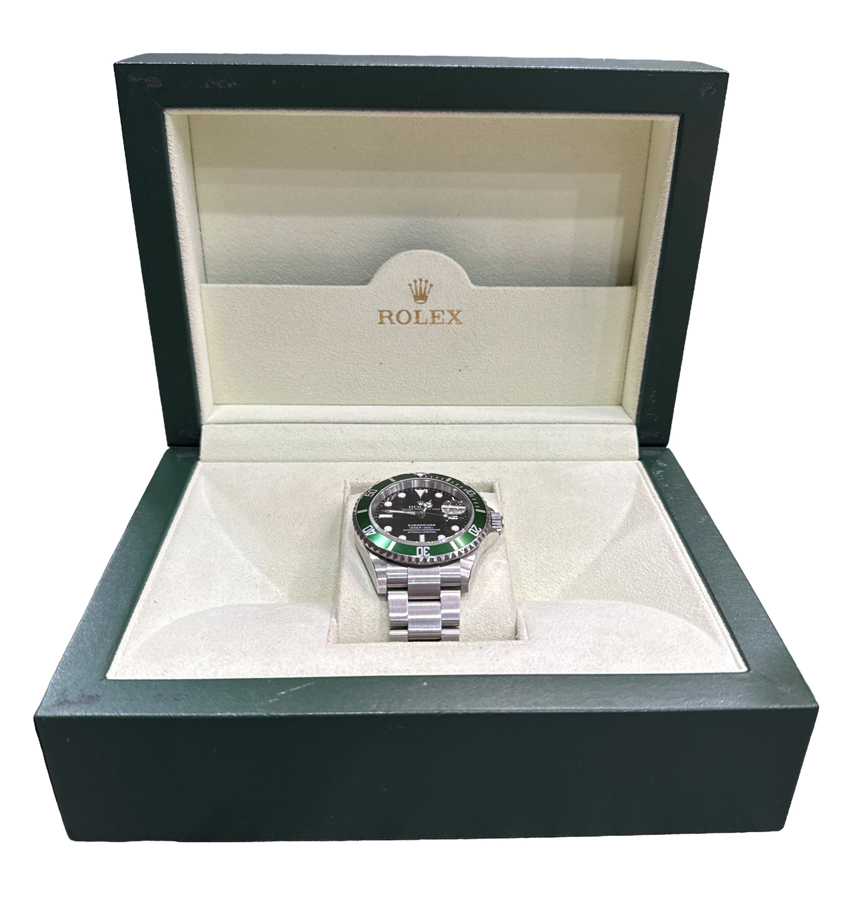 UNPOLISHED Rolex Submariner Date KERMIT Green Steel NO-HOLES 40mm 16610 LV BOX - Image 2