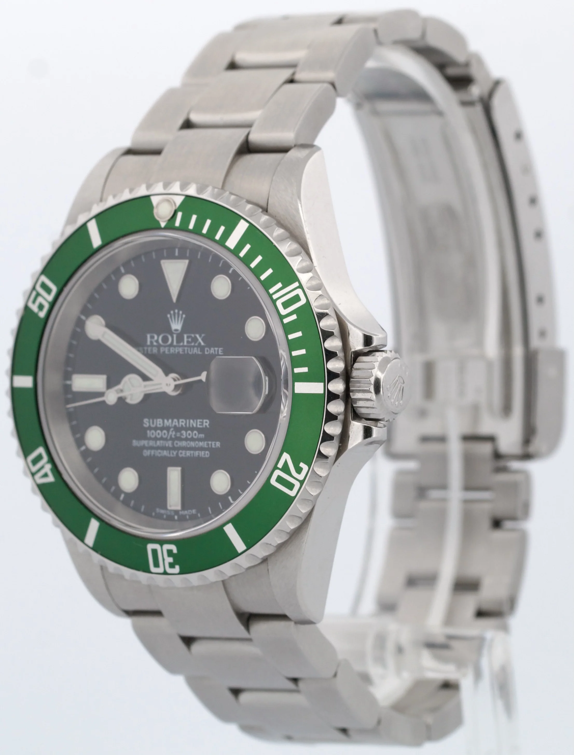 UNPOLISHED Rolex Submariner Date KERMIT Green Steel NO-HOLES 40mm 16610 LV BOX - Image 3