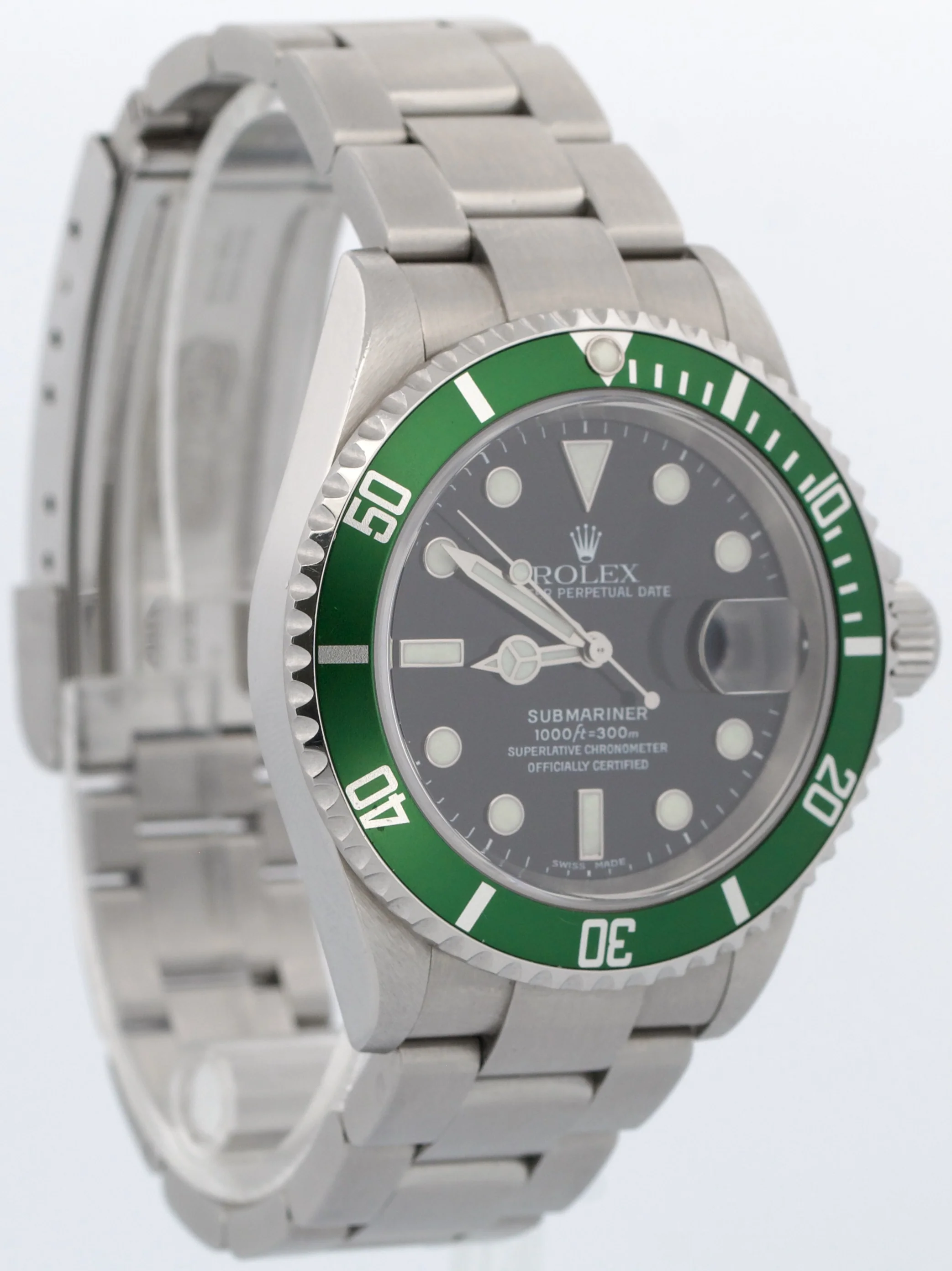 UNPOLISHED Rolex Submariner Date KERMIT Green Steel NO-HOLES 40mm 16610 LV BOX - Image 4
