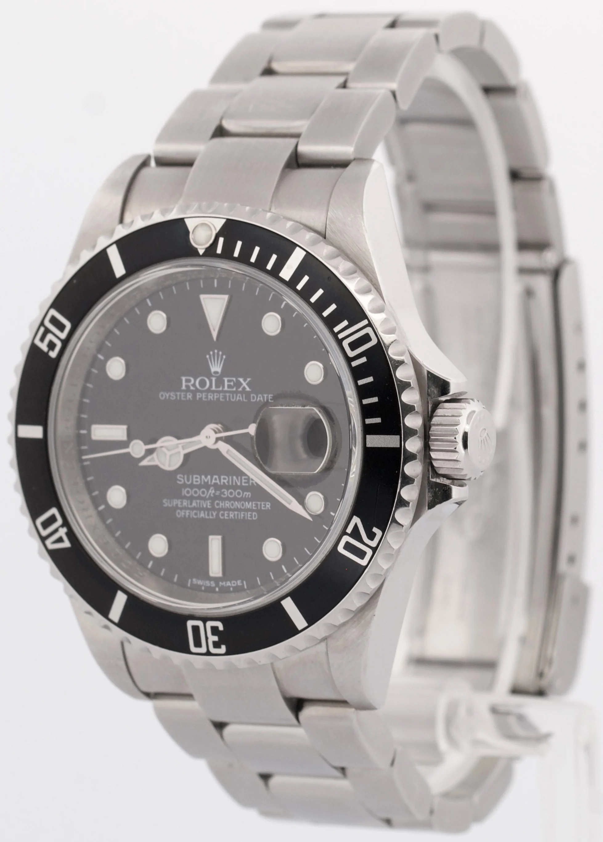 UNPOLISHED Rolex Submariner Date REHAUT Black Steel 40mm Oyster Watch 16610 - Image 3