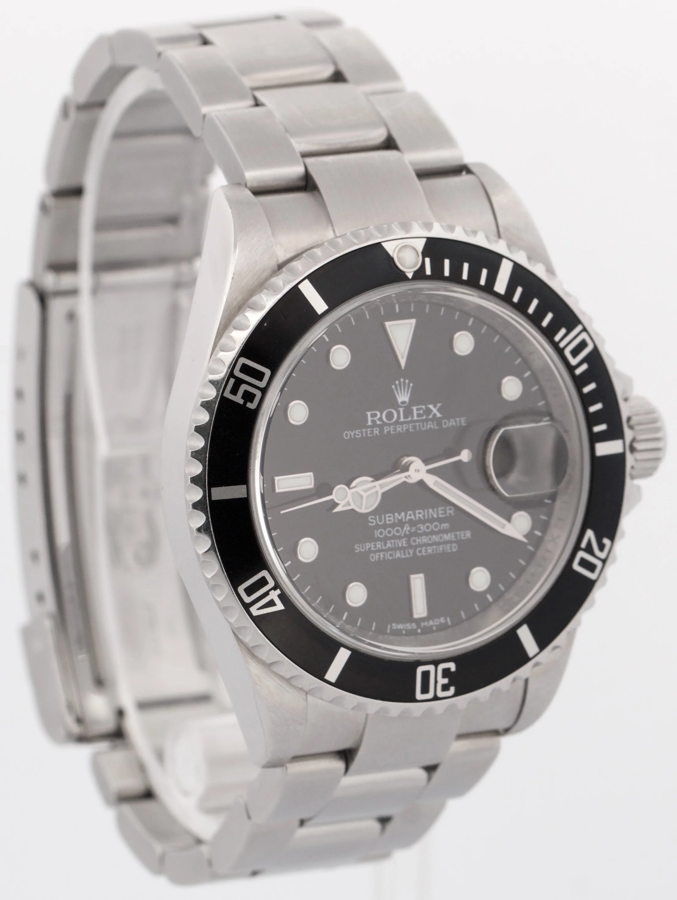 UNPOLISHED Rolex Submariner Date REHAUT Black Steel 40mm Oyster Watch 16610 - Image 4