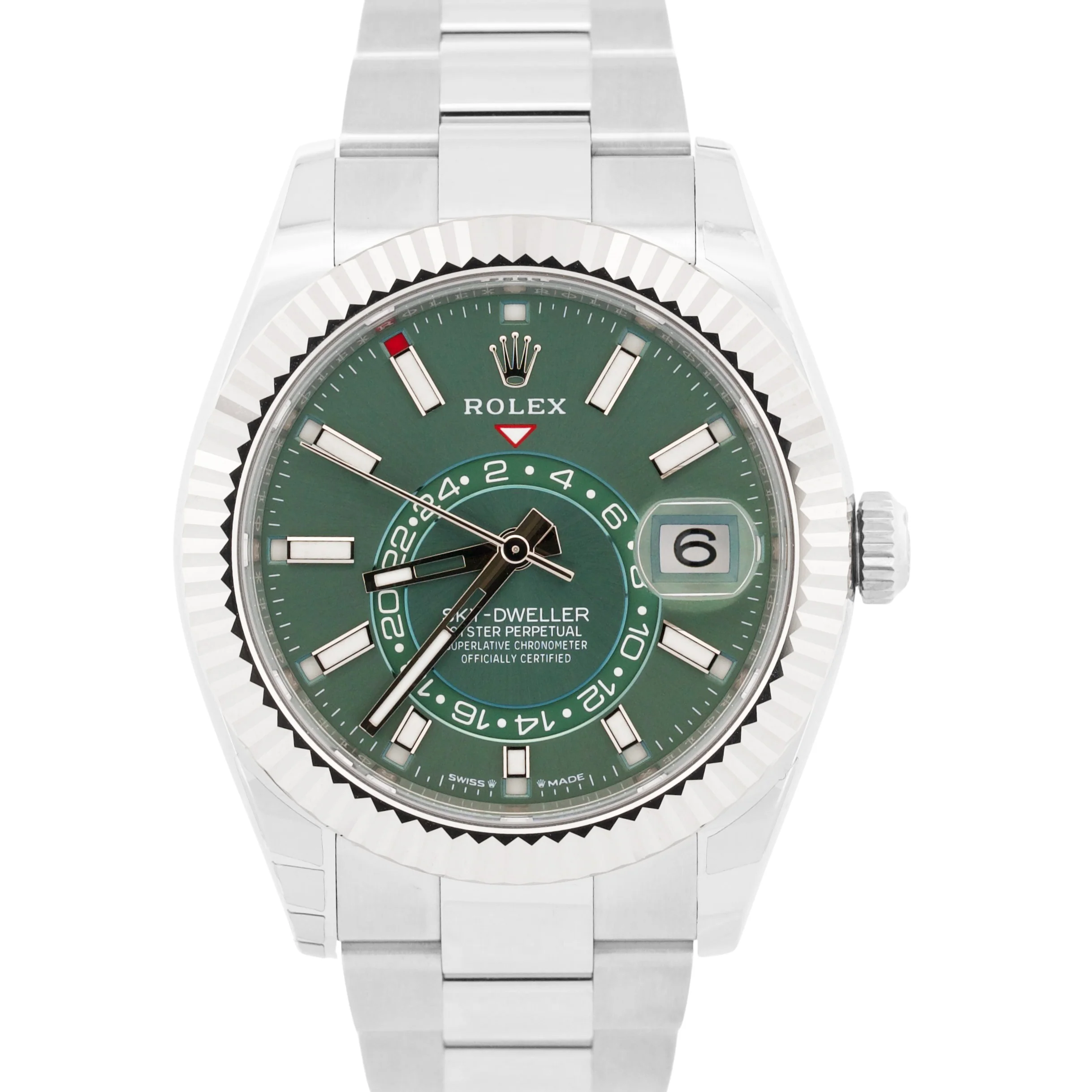 UNWORN NOV 2025 PAPERS Rolex Sky-Dweller GREEN Oyster 18K 42mm 336934 Watch BOX