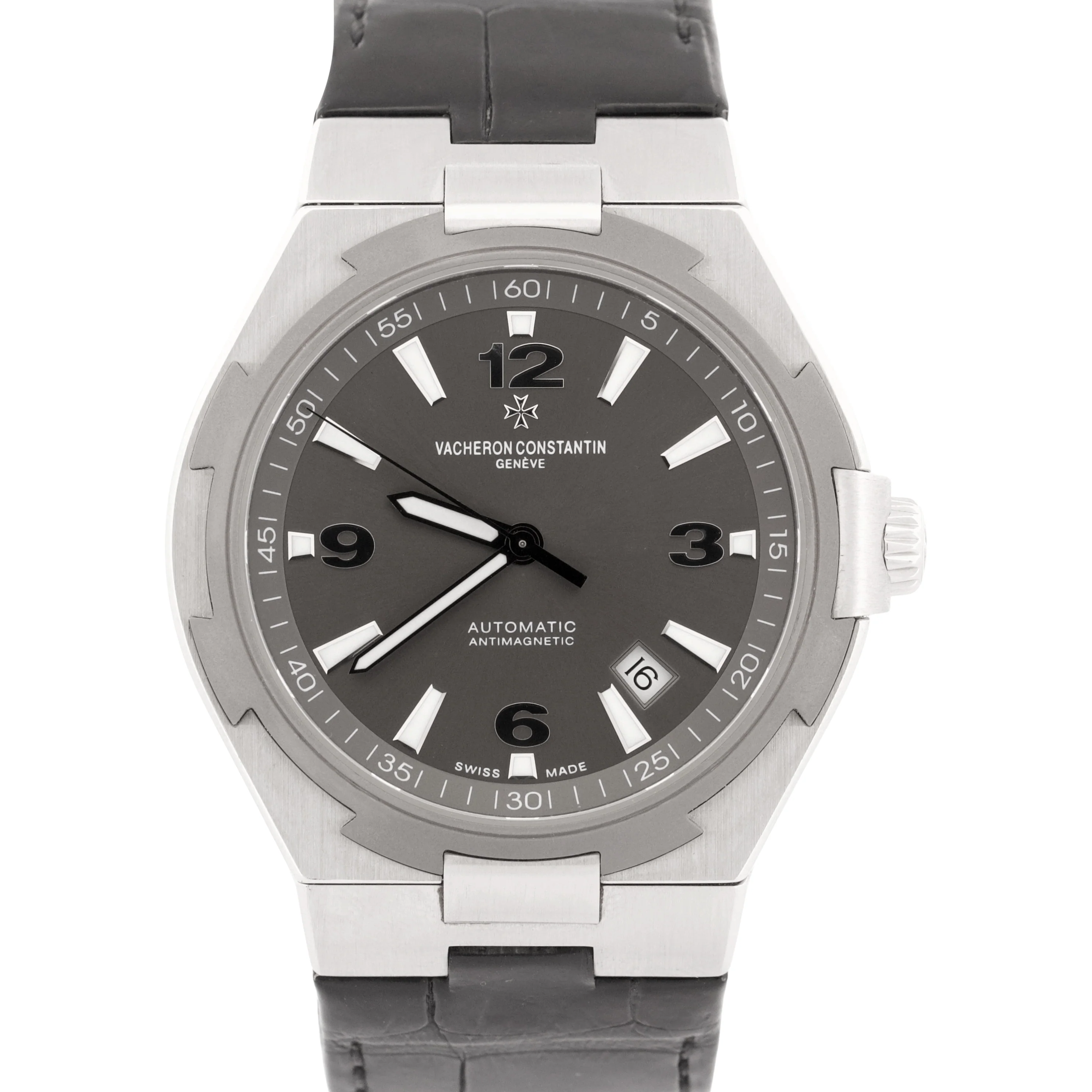 Vacheron Constantin Overseas Stainless Steel GRAY 42mm 47040 Leather Watch