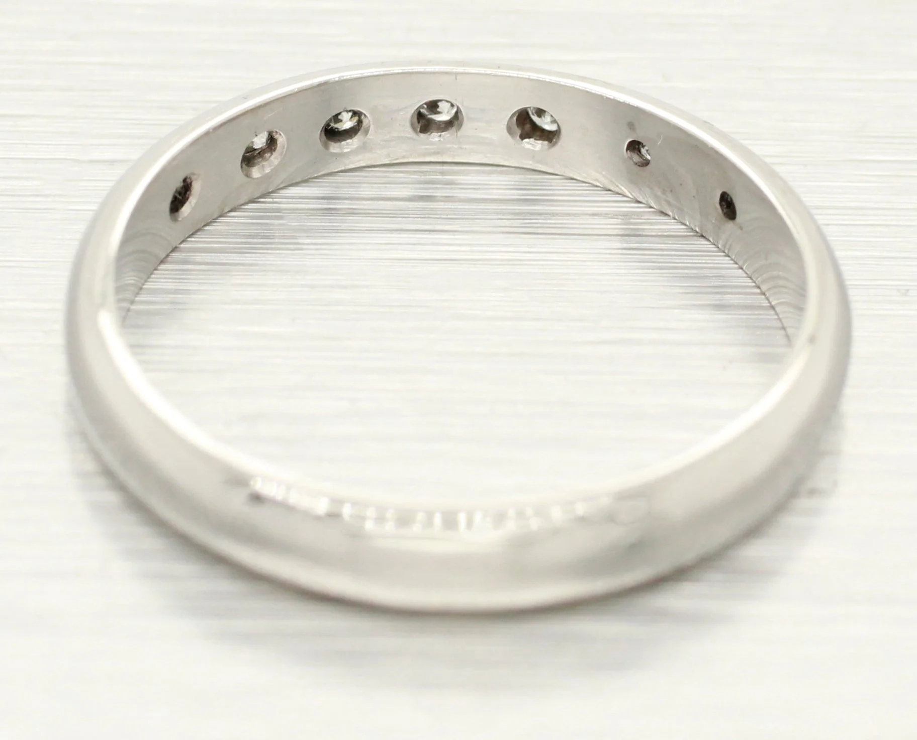 Vintage 0.07ctw Diamond Small Wedding Band - Thin Platinum Ring - Size 5.50 - Image 4