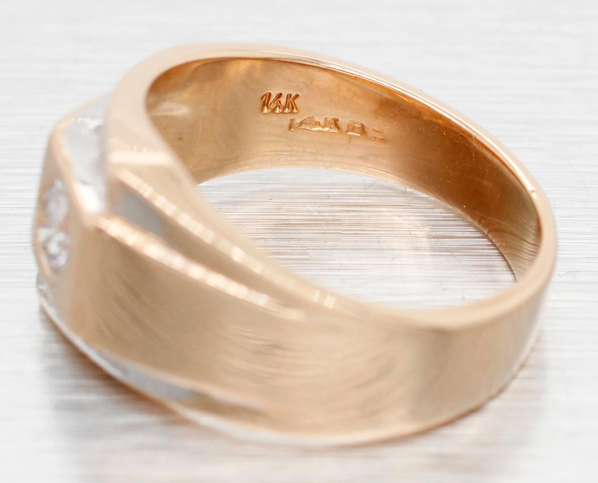 Vintage 0.36ctw Diamond Men's Signet Ring - 14k Yellow Gold - Size 7.75 - Image 3