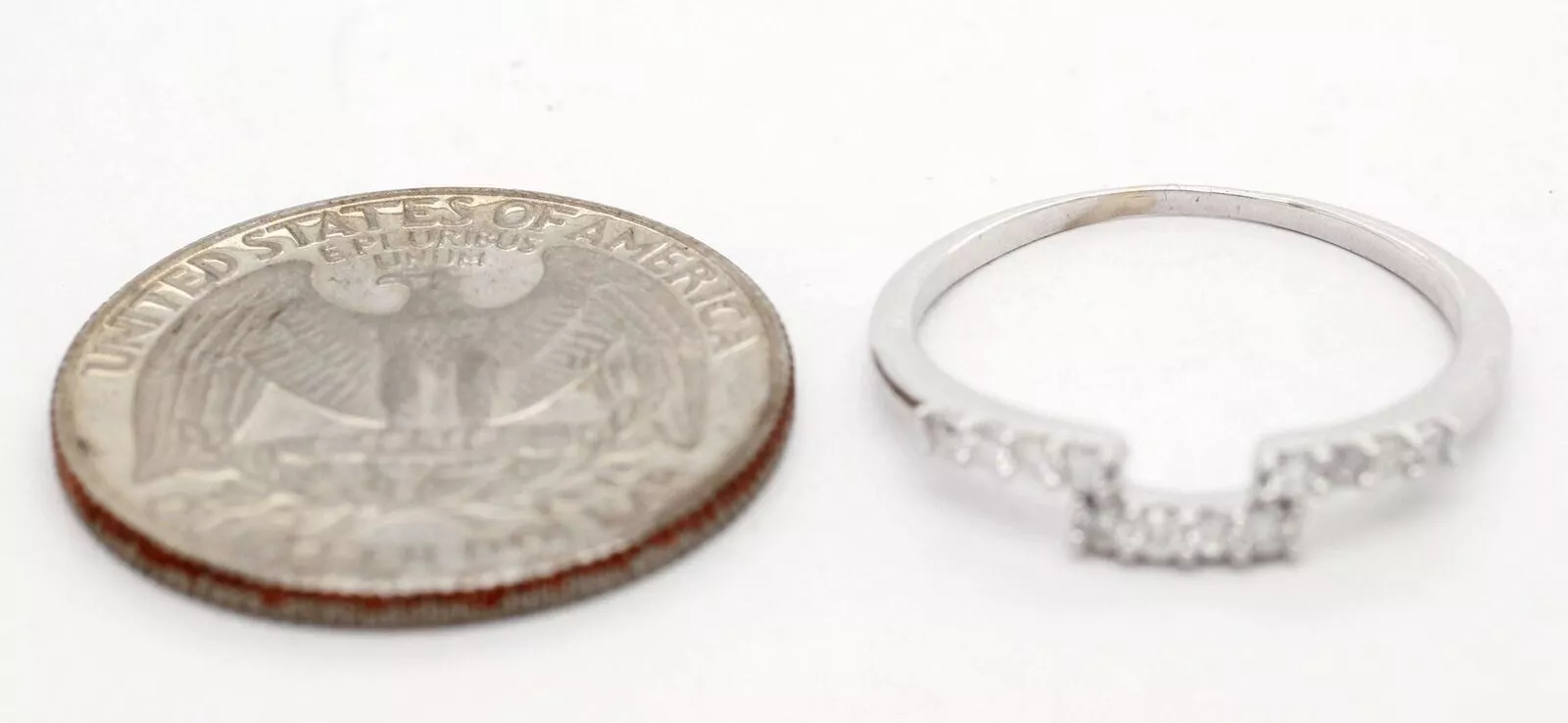 Vintage 0.40ctw Diamond Square-Wave Stackable Band Rings (Two) - 14k White Gold - Image 6