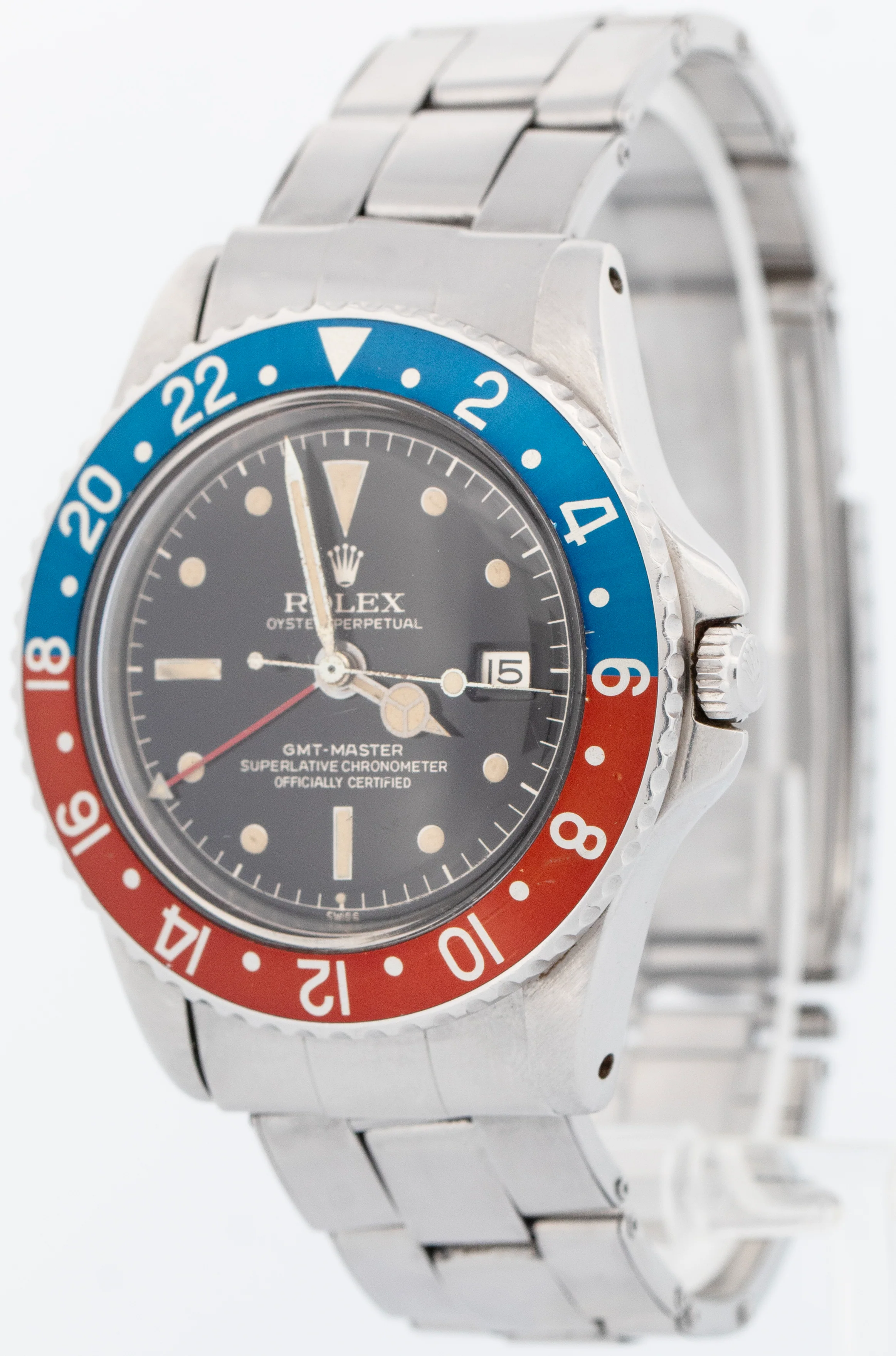 VINTAGE 1961 Rolex GMT-Master Red Blue PEPSI Black Patina Steel 40mm Watch 1675 - Image 2
