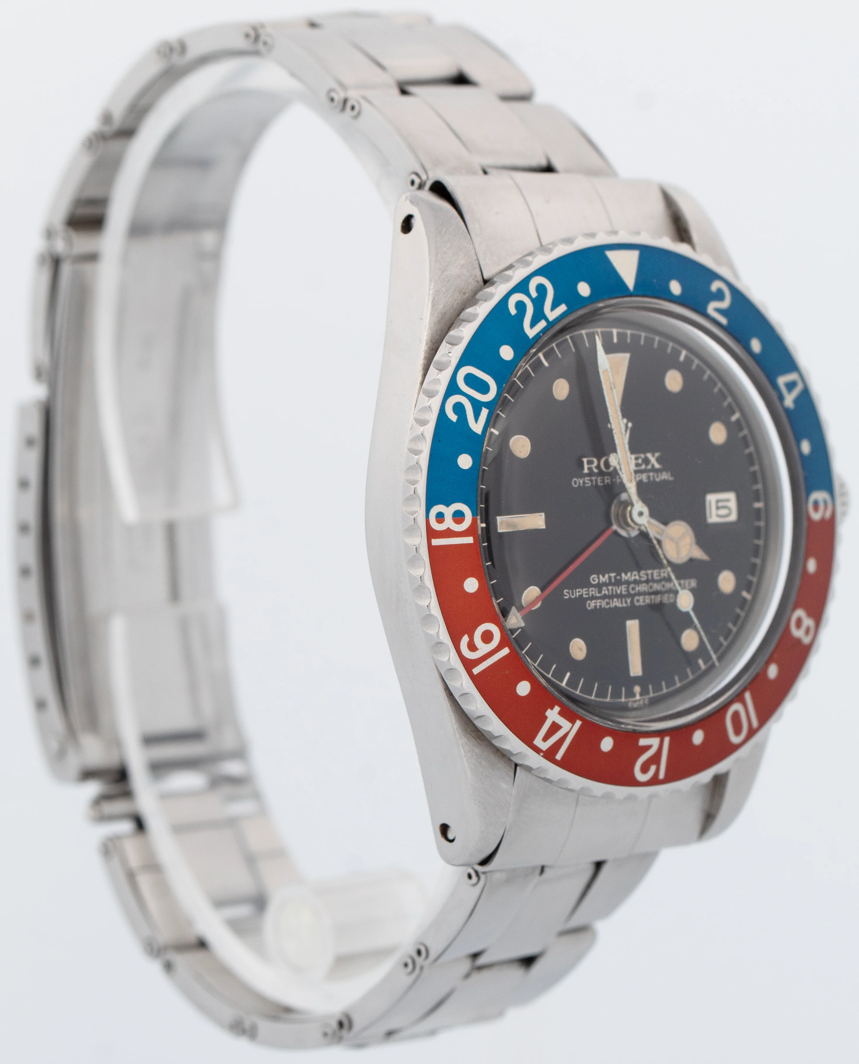 VINTAGE 1961 Rolex GMT-Master Red Blue PEPSI Black Patina Steel 40mm Watch 1675 - Image 3