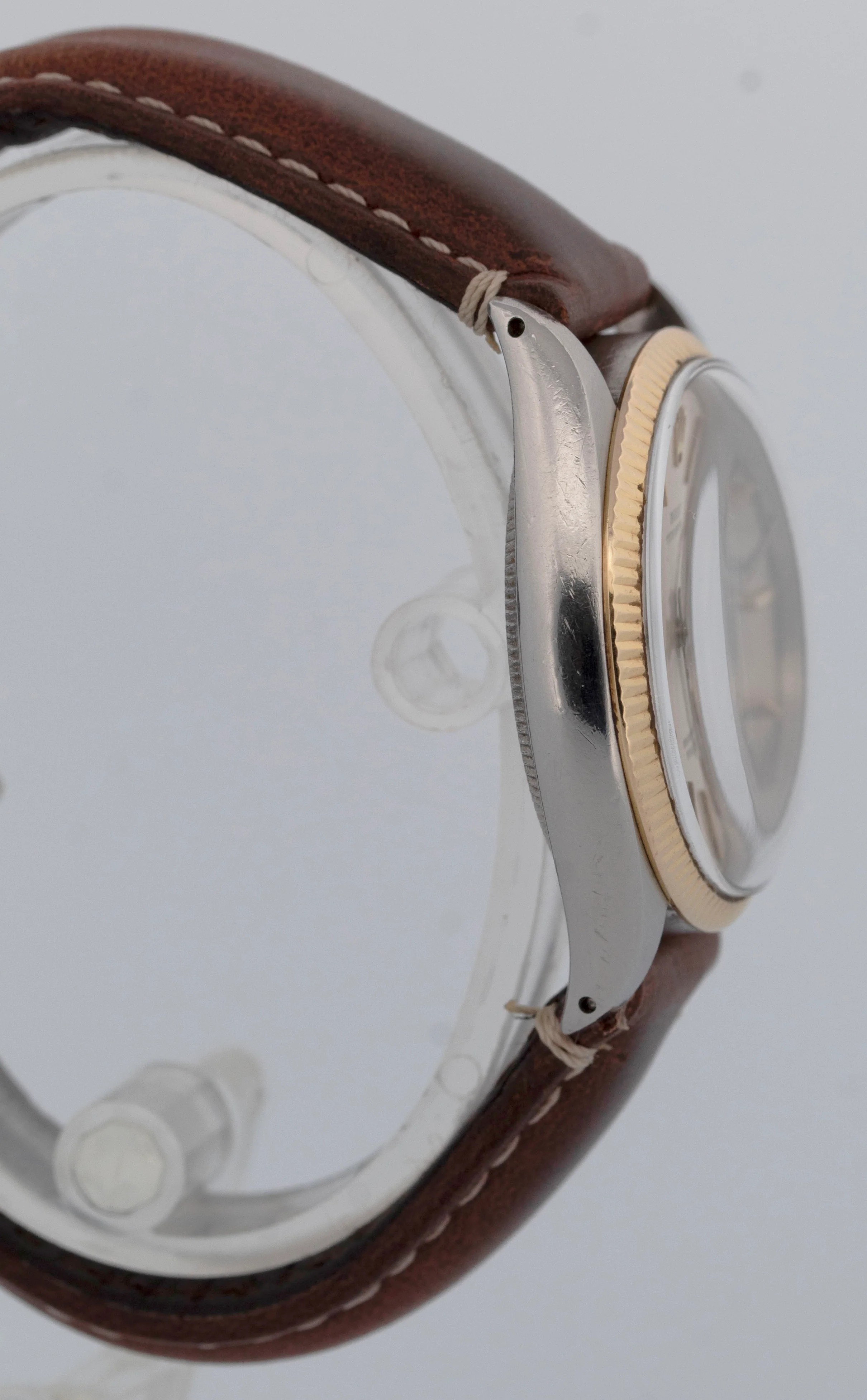 VINTAGE 1968 Rolex Oyster Perpetual SILVER 18K Yellow Gold Automatic 34mm 1003 - Image 5