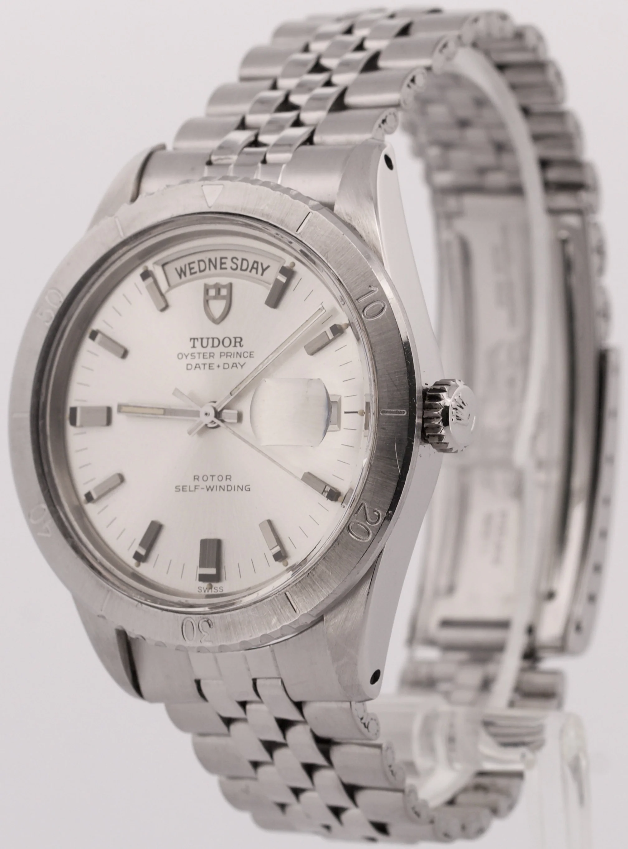 VINTAGE 1969 Tudor Oyster Prince SILVER Date + Day 39mm 7020 Stainless Steel - Image 3