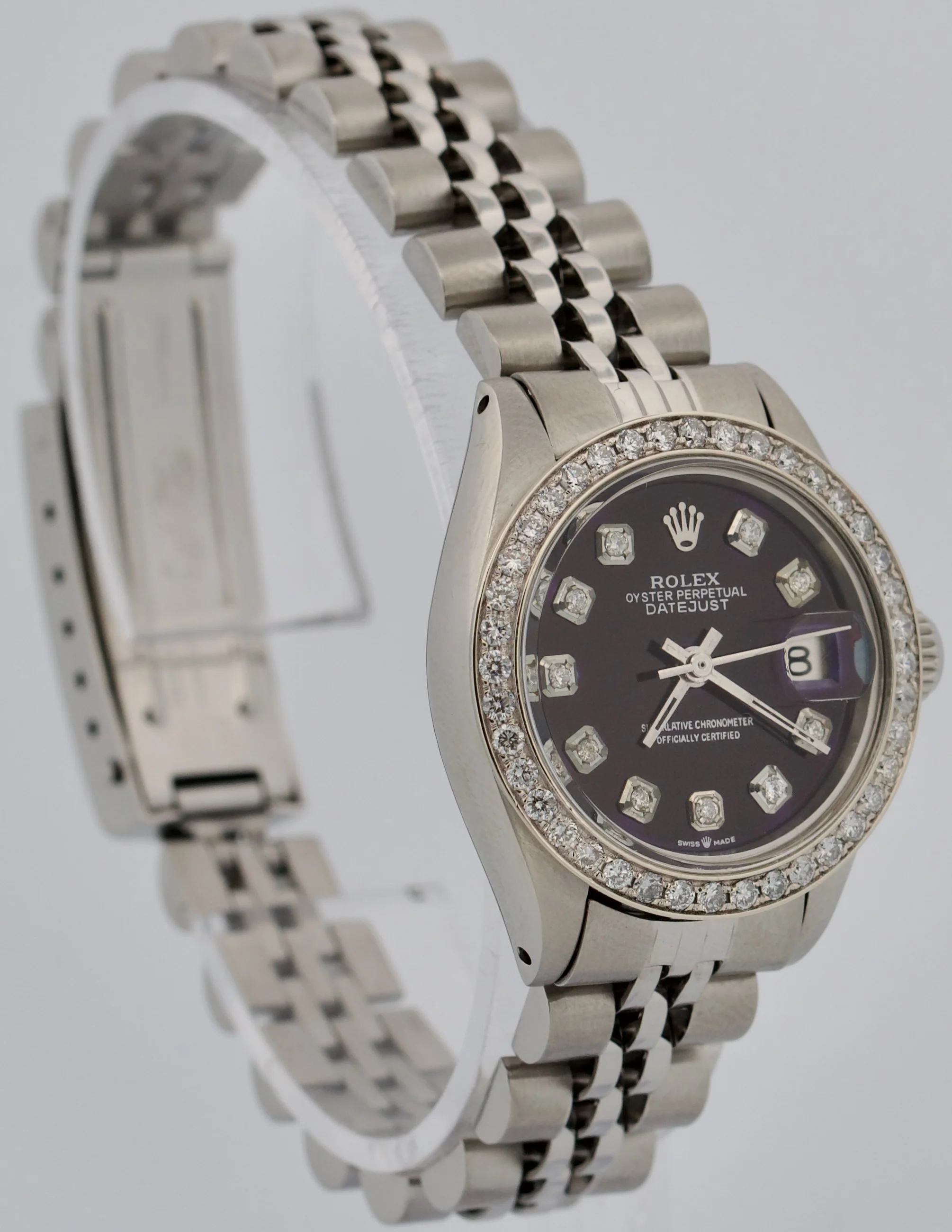 VINTAGE 1974 Rolex DateJust PURPLE DIAMOND Stainless Steel JUBILEE 26mm 6917 - Image 3