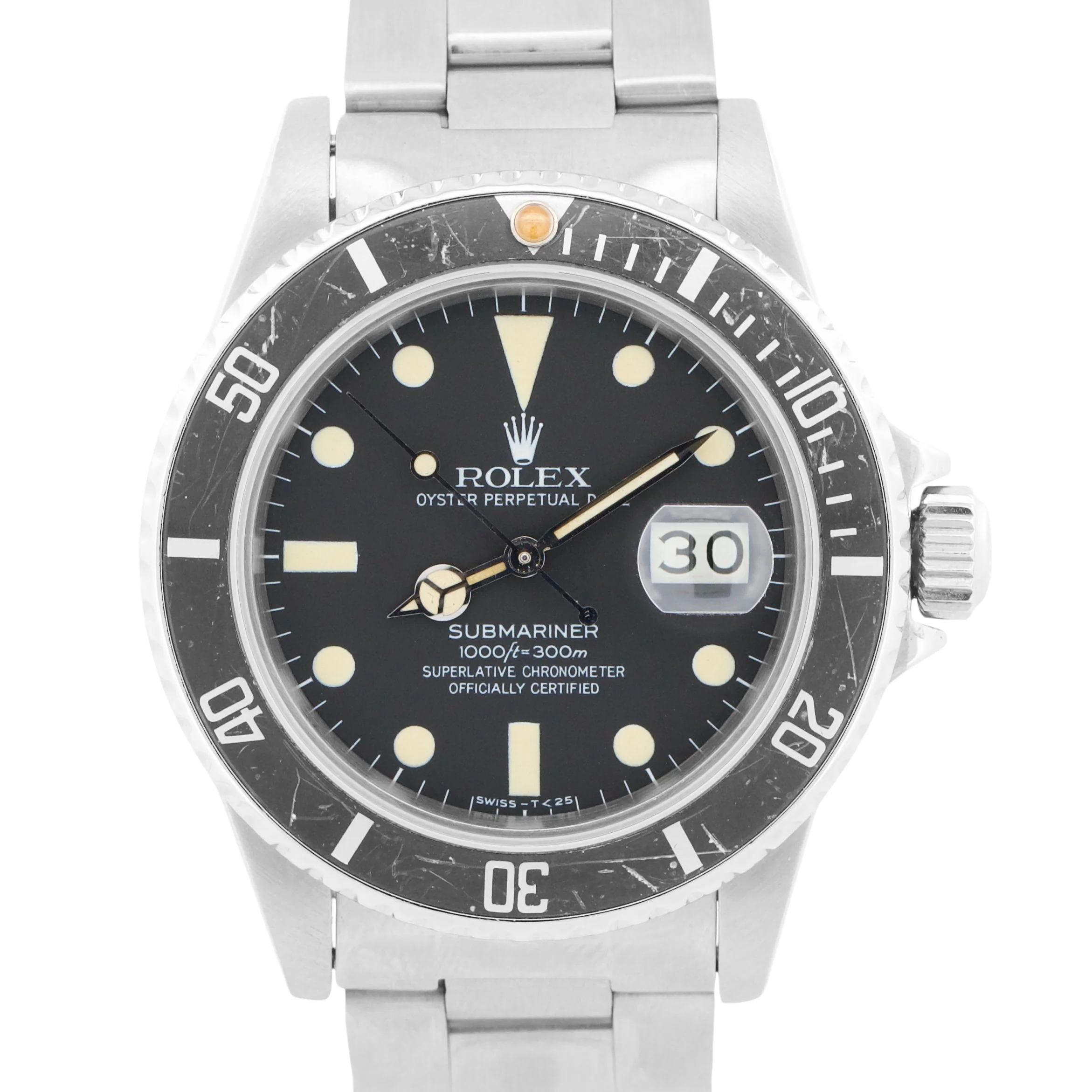 VINTAGE 1981 Rolex Submariner Date Black MATTE DIAL 16800 40mm PATINA Steel