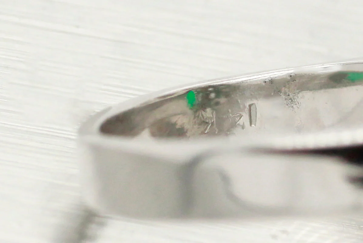 Vintage 2ct Lab-Created Emerald Pear Cut Engagement Ring - 14k White Gold - Image 3