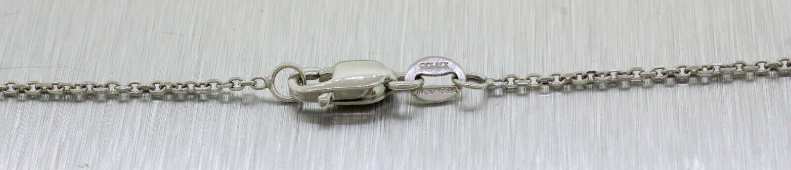 Vintage 2ctw Diamond Circle Ribbon Pendant - 14k White Gold - 16" Necklace - Image 4
