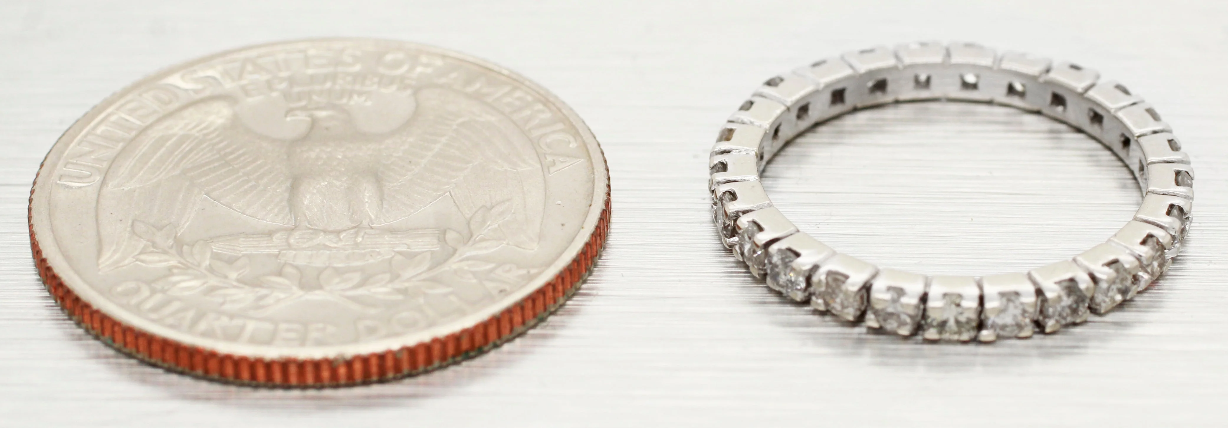 Vintage 0.75ctw Diamond Eternity Band Ring - 14k White Gold | Size 5.5 - Image 4