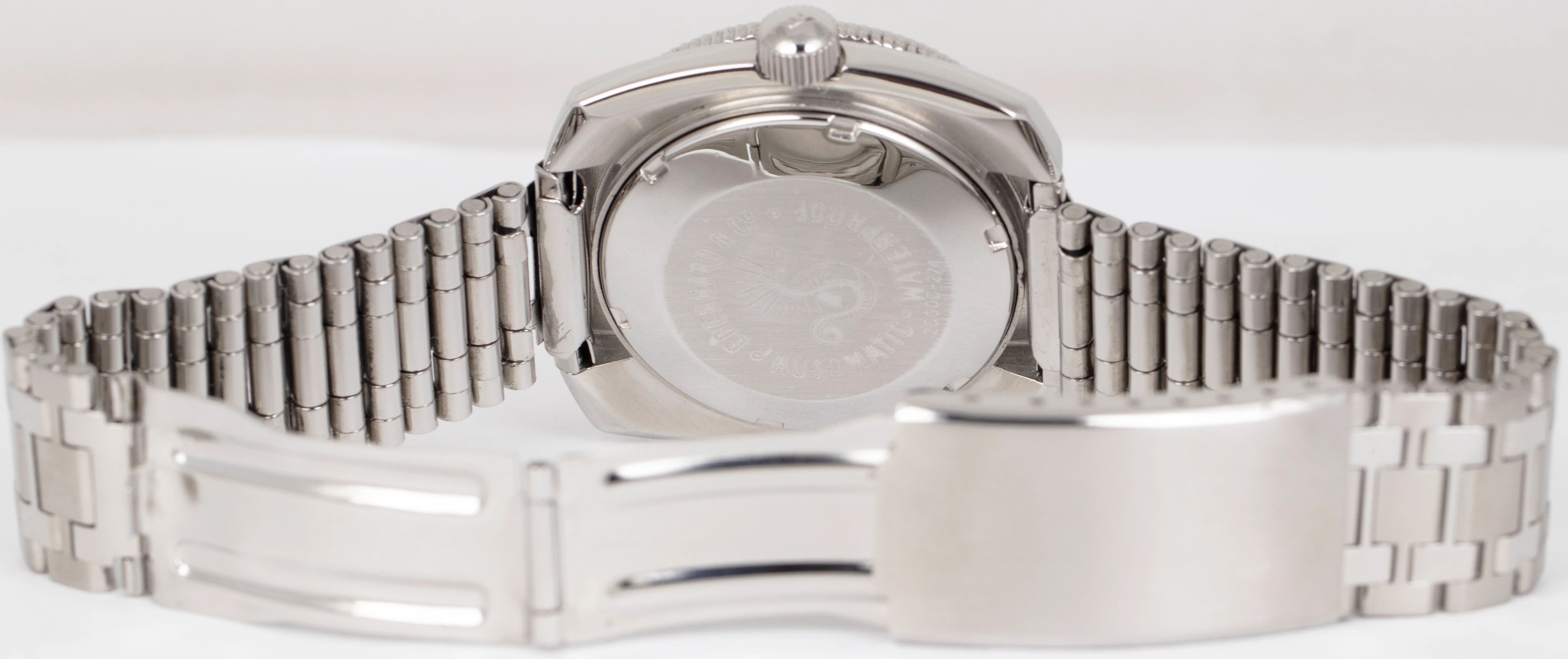 Vintage Eberhard & Co. Scafograf 36 Silver Blue 40mm Stainless Watch 26606-274 - Image 7