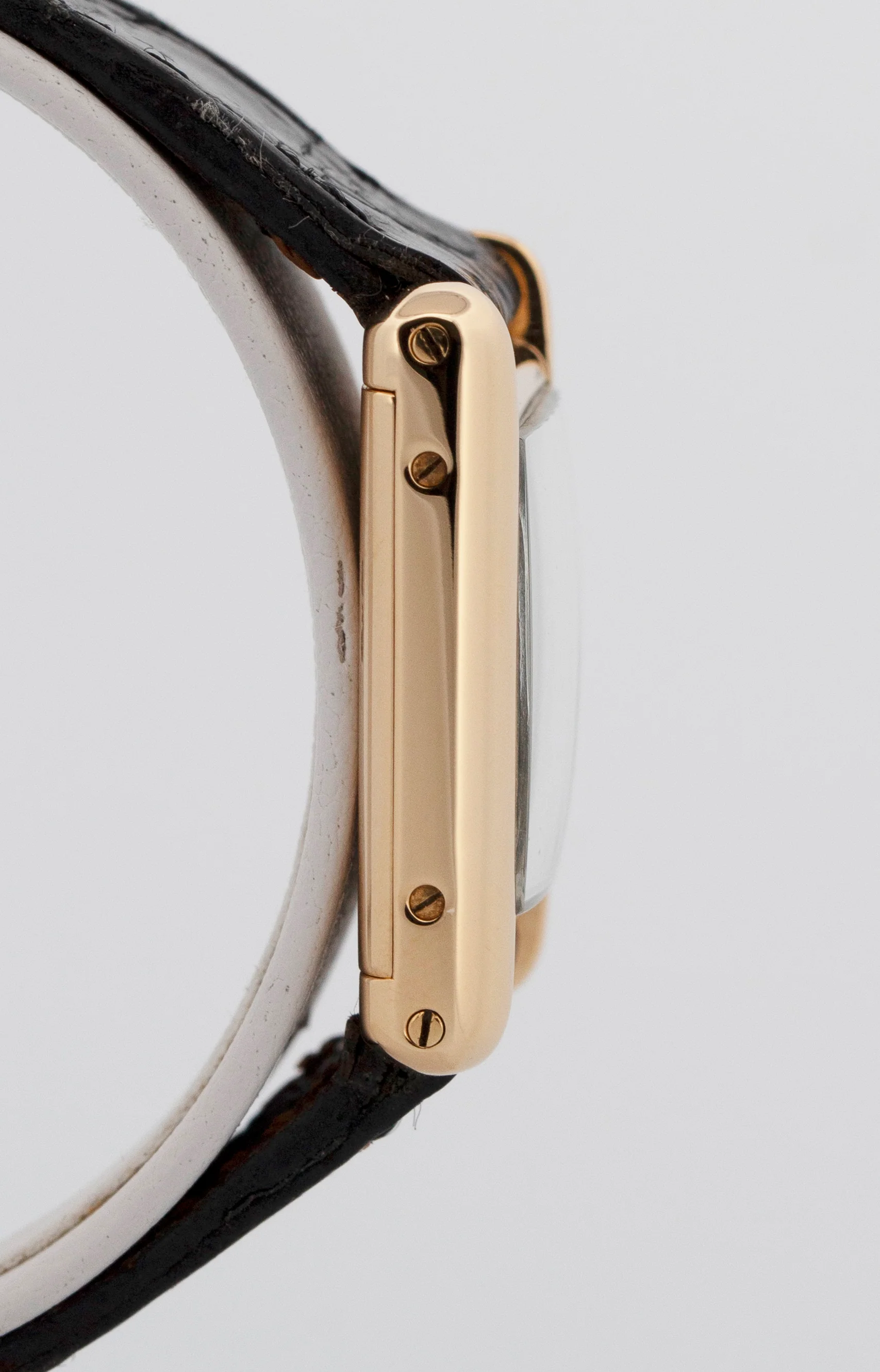 VINTAGE Ladies Cartier Tank Louis 18k Gold Green Leather 78087 21mm Manual Watch - Image 4