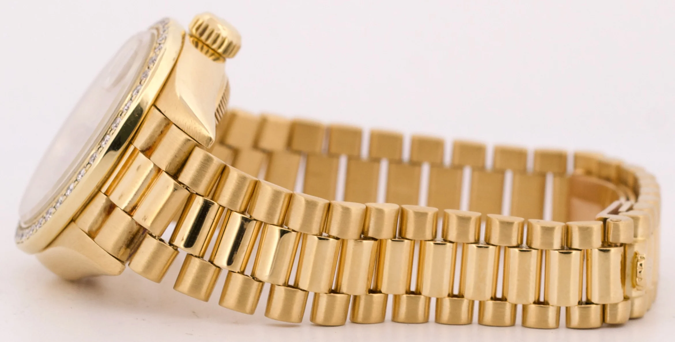 VINTAGE Ladies Rolex DateJust President 26mm CHAMPAGNE DIAMOND 18K Gold 69138 - Image 7