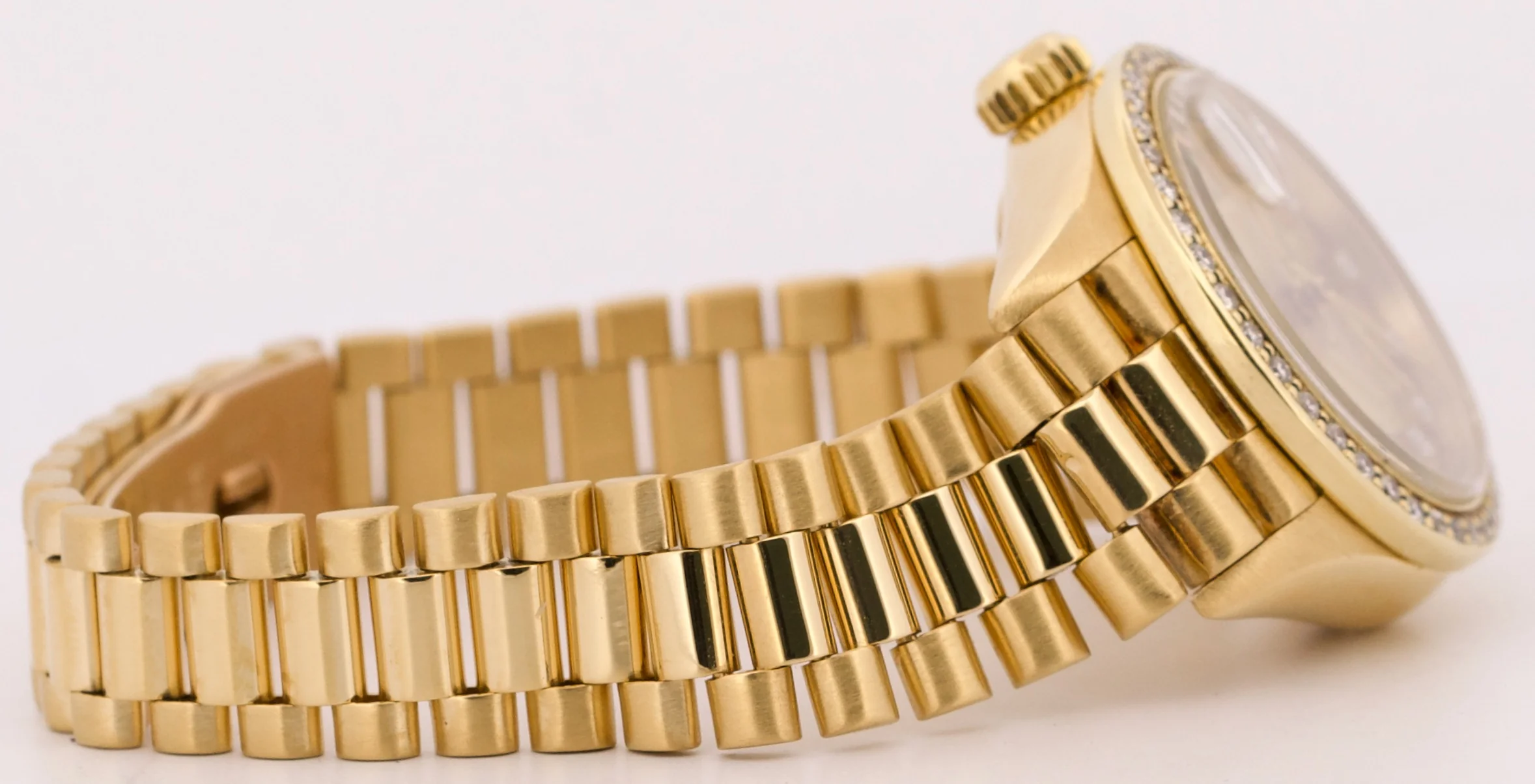 VINTAGE Ladies Rolex DateJust President 26mm CHAMPAGNE DIAMOND 18K Gold 69138 - Image 8
