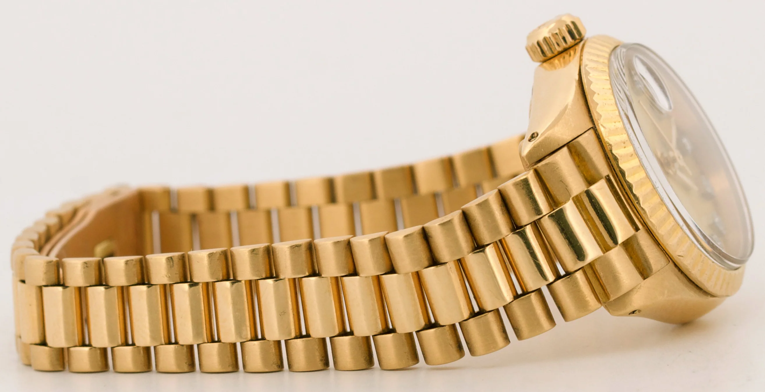 VINTAGE Ladies Rolex DateJust President 26mm CHAMPAGNE DIAMOND 18K Gold 6917 - Image 7