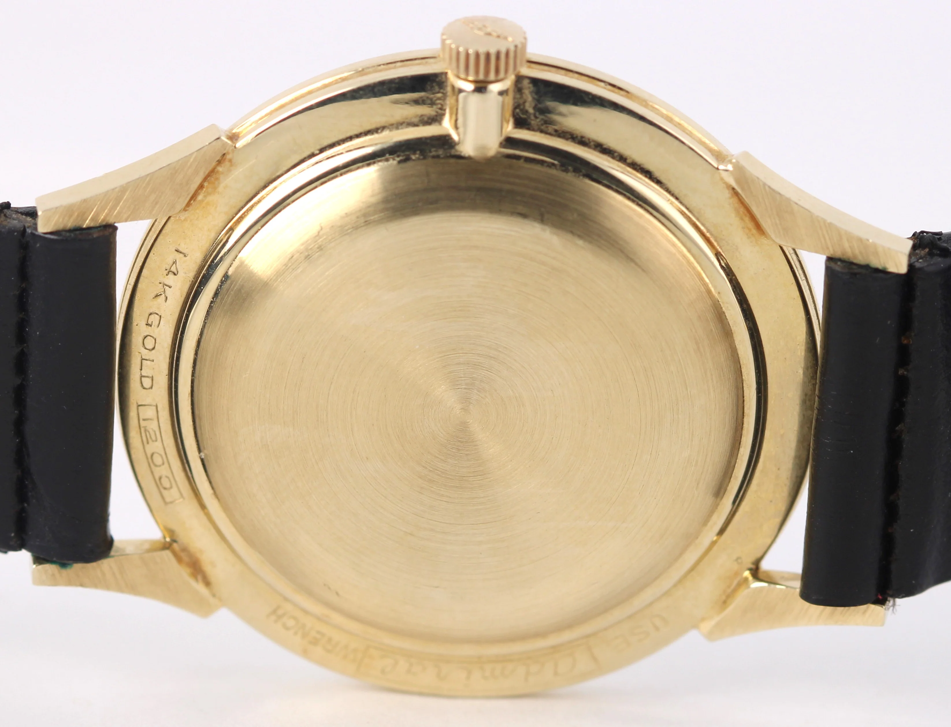 VINTAGE Longines Admiral 1200 14k Yellow Gold Silver 34mm Bubble Back Watch - Image 9